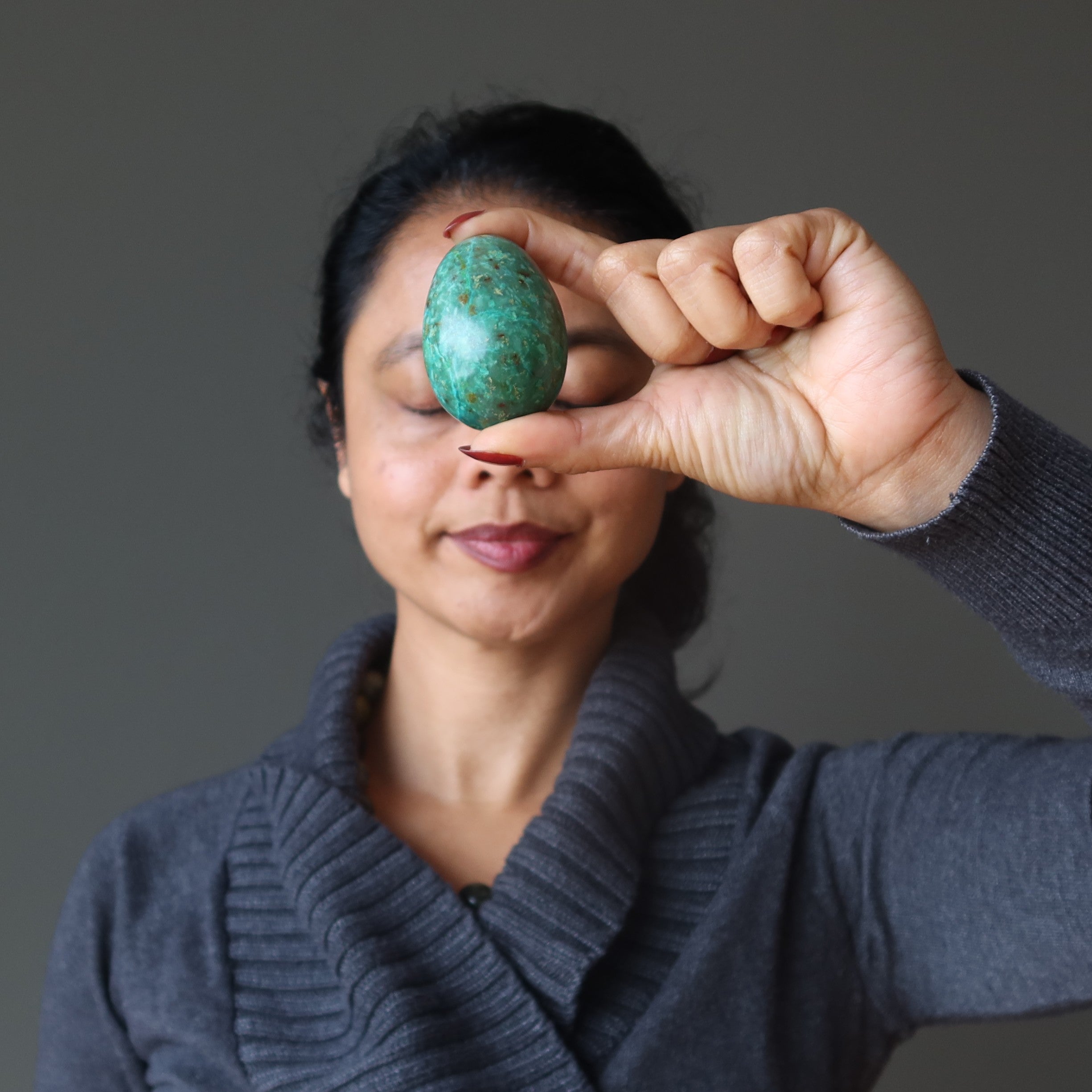 Chrysocolla Egg Beautiful Land and Sea Great Love Crystal
