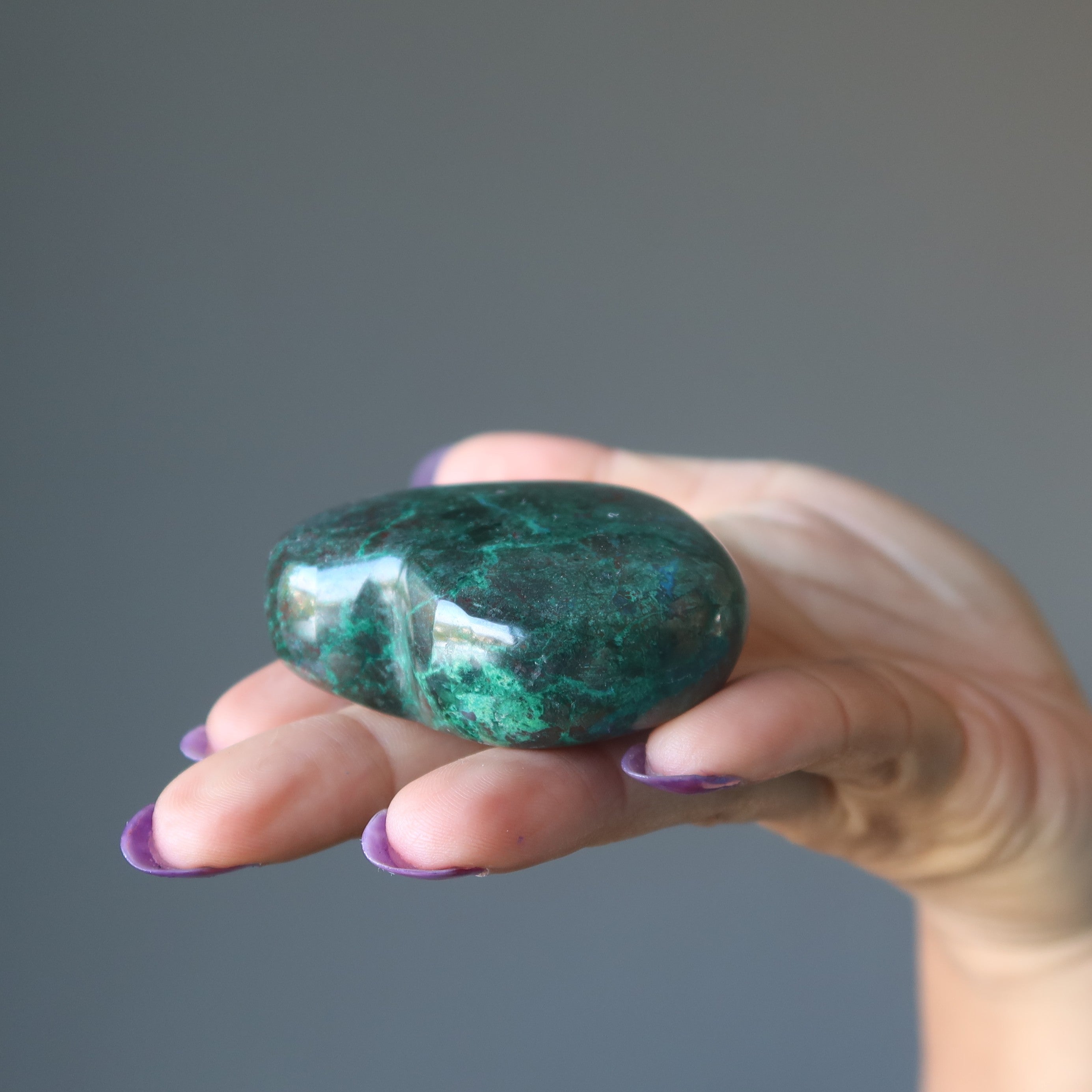 Cœur en Chrysocolle Oublie-moi Pas Bleu Vert Cristal