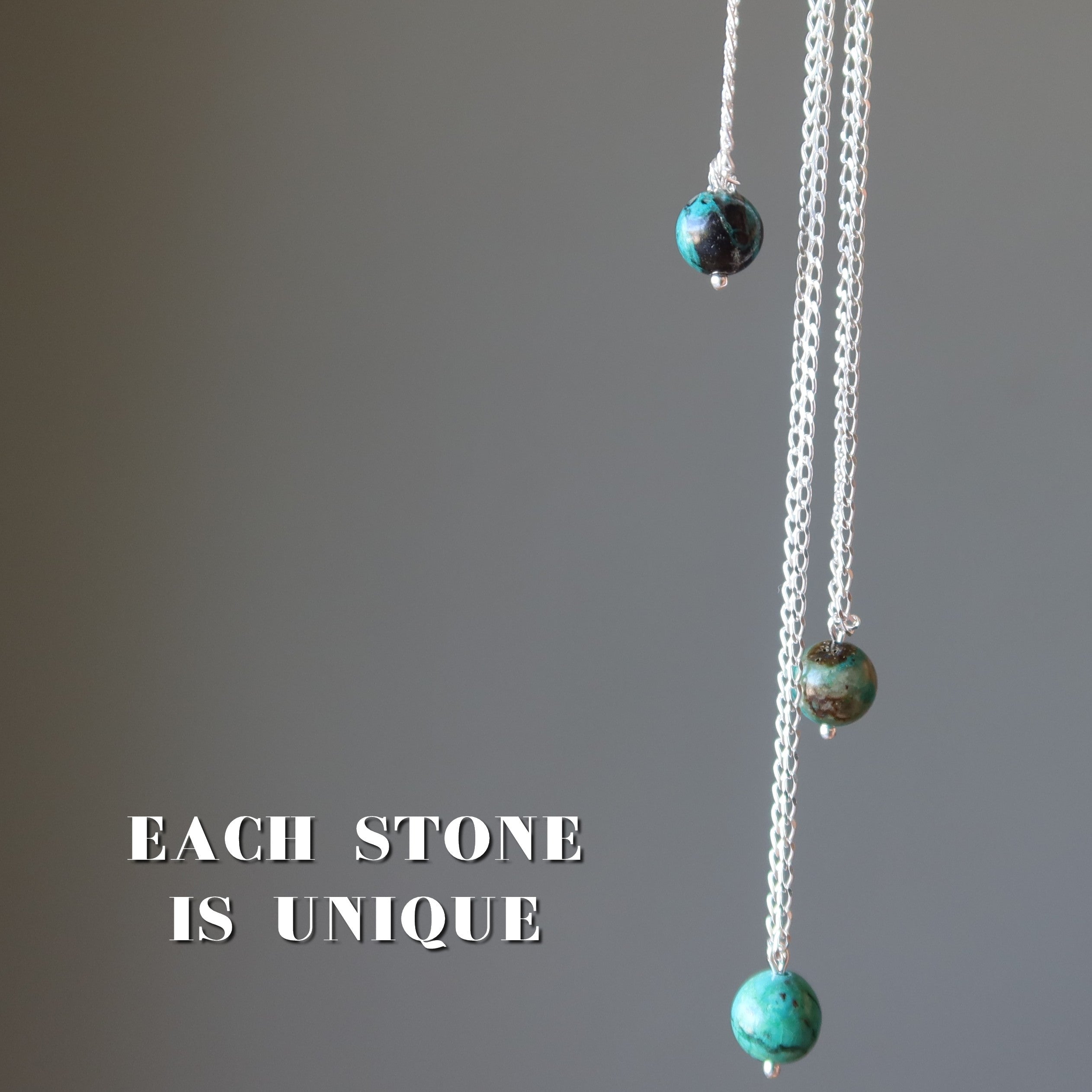 Chrysokollkette Geliebtes Blau Sterlingsilber