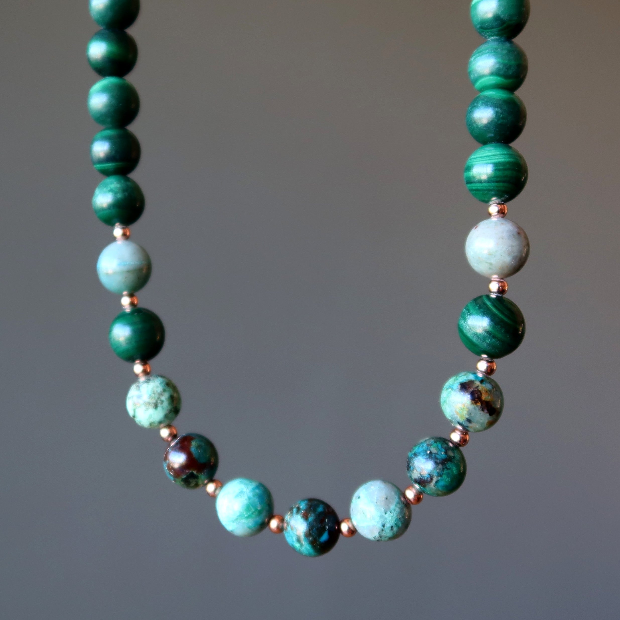 Chrysocolla Necklace Goddess Malachite Copper