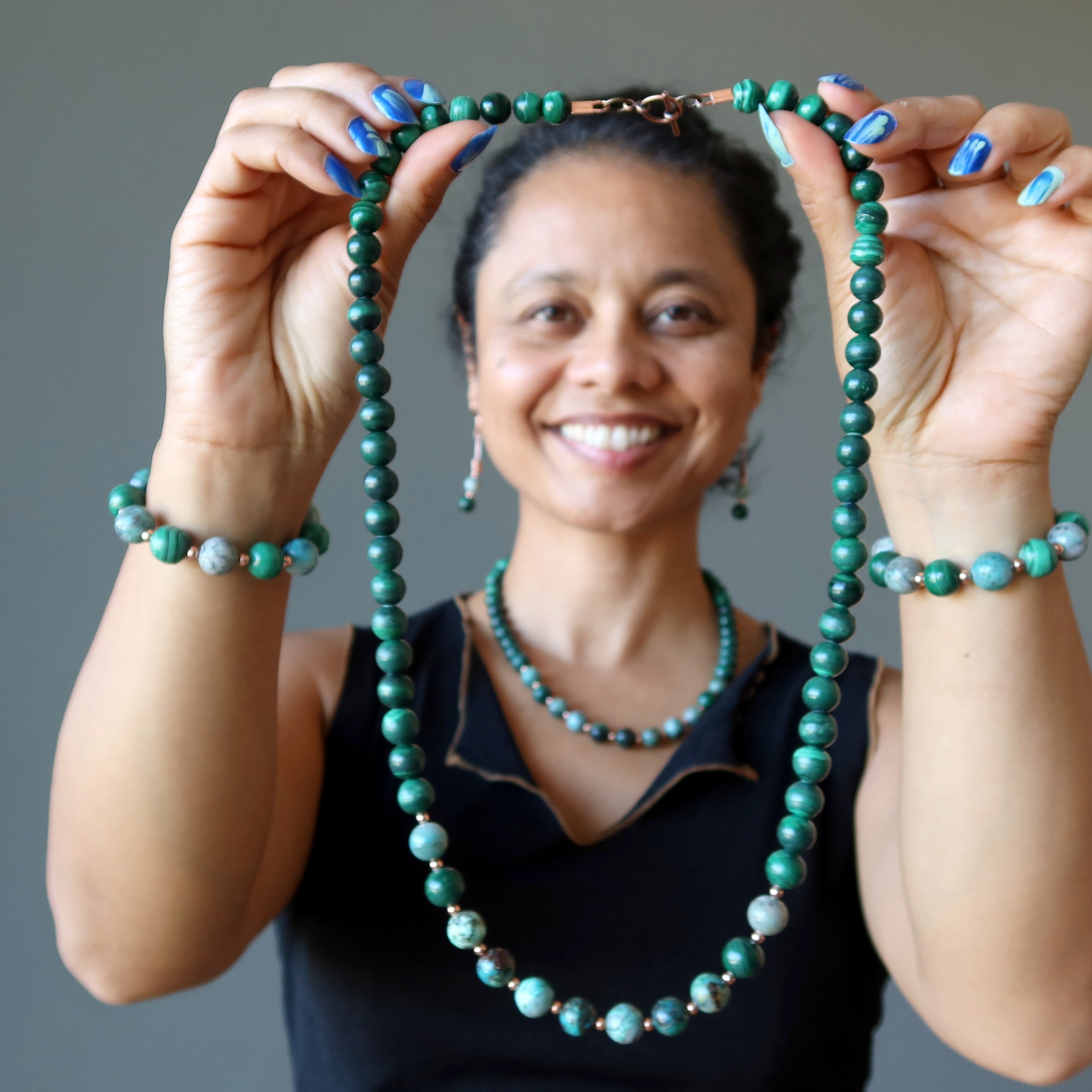 Chrysocolla Necklace Goddess Malachite Copper
