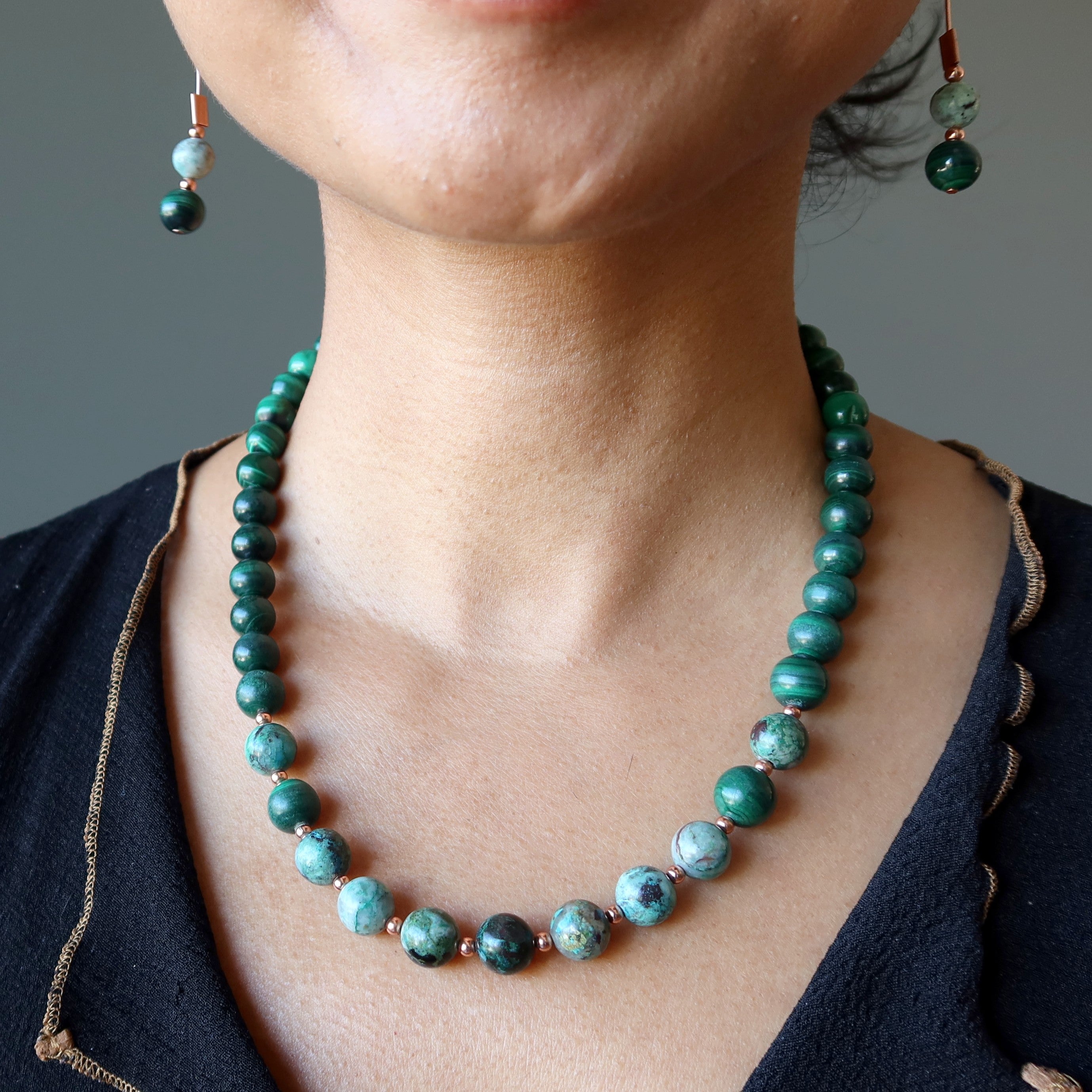 Chrysocolla Necklace Goddess Malachite Copper