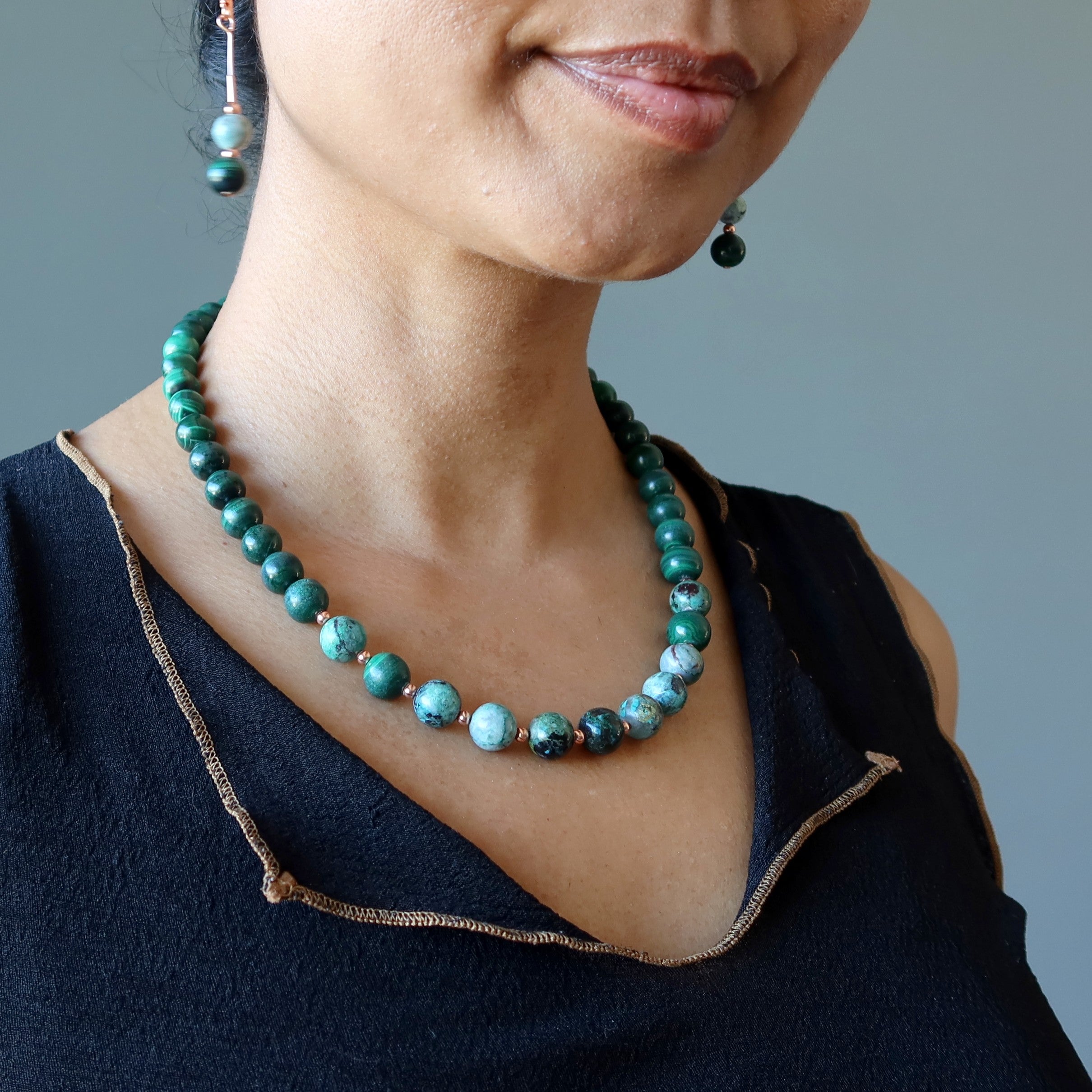 Chrysocolla Necklace Goddess Malachite Copper