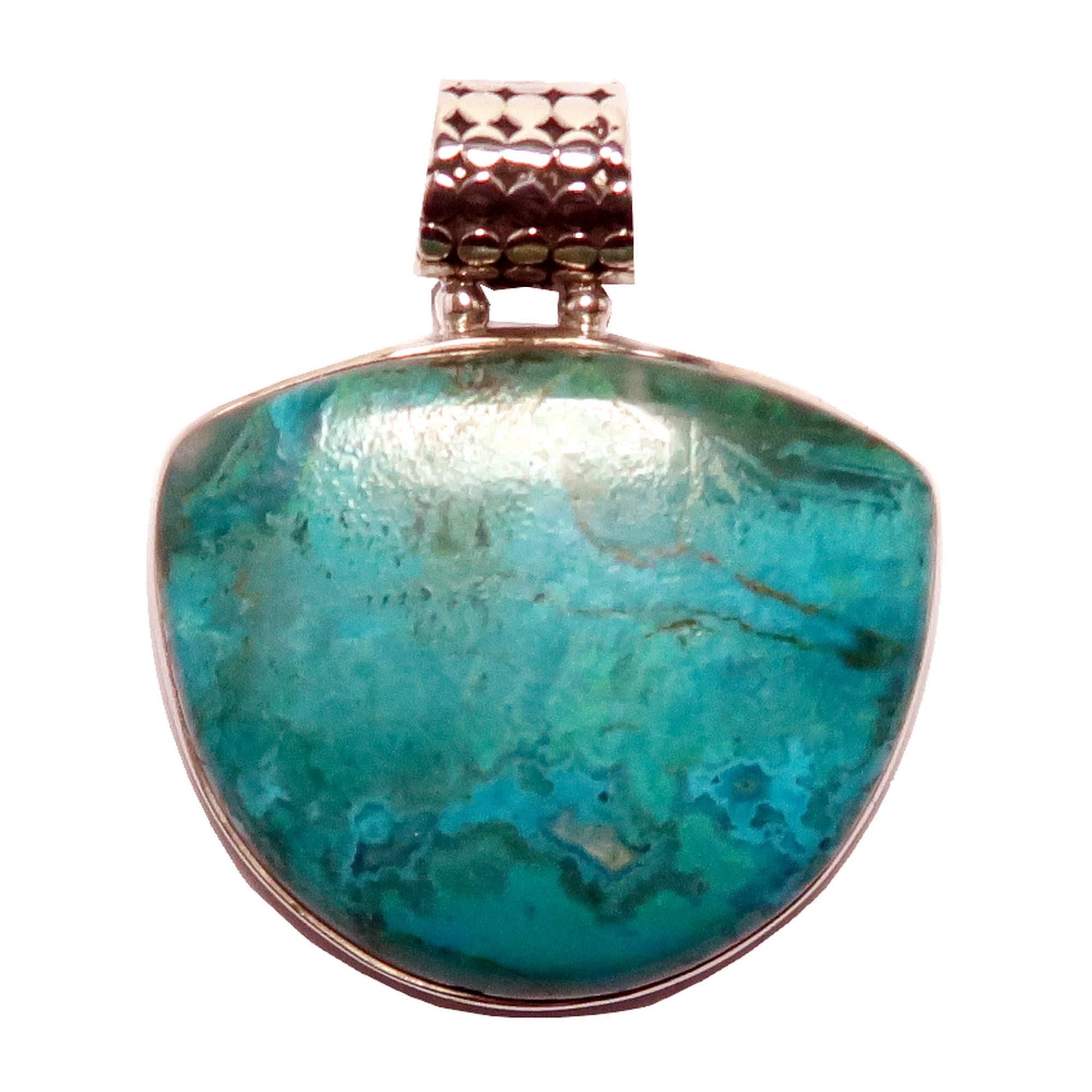 Chrysocolla Pendant Jungle Love Gem Sterling Silver