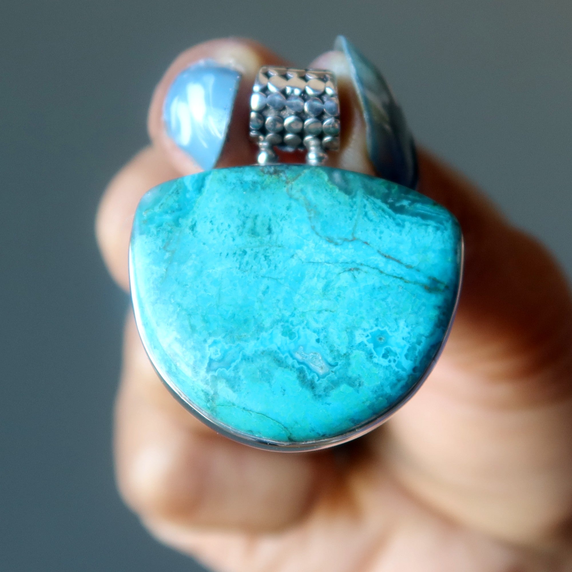 Chrysocolla Pendant Jungle Love Gem Sterling Silver