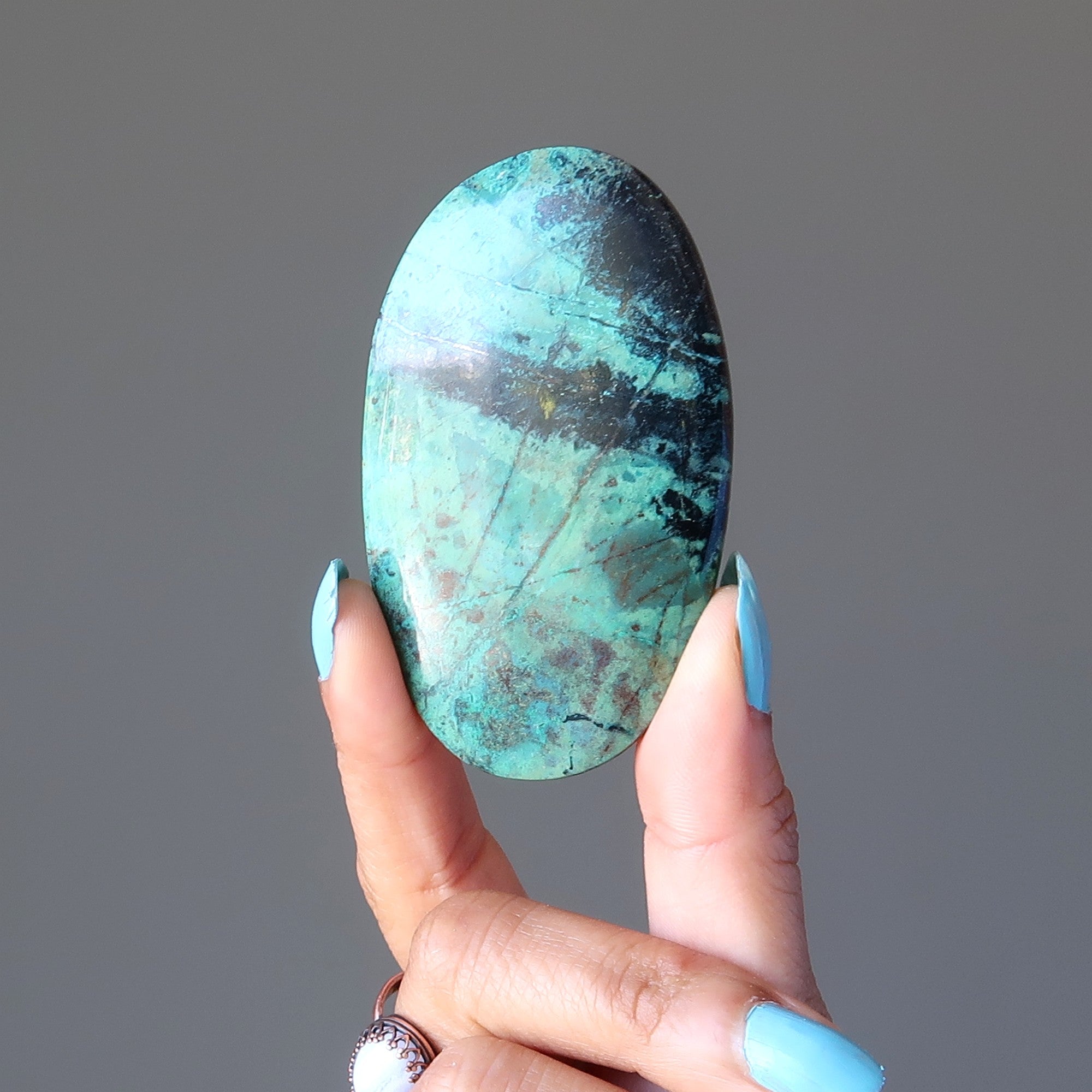 Chrysocolla Grid Crystal Sonora Mirror Stone