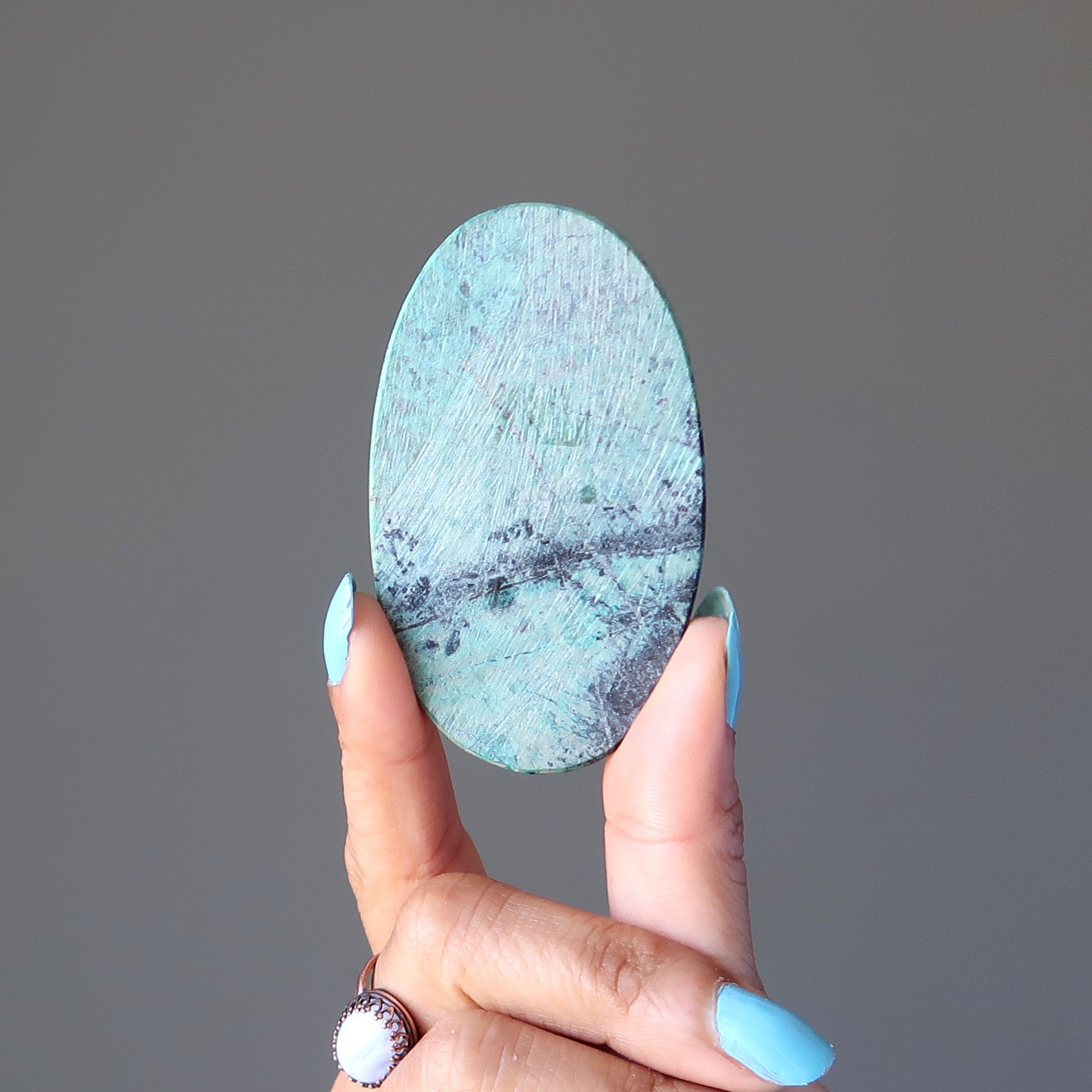 Chrysocolla Grid Crystal Sonora Mirror Stone