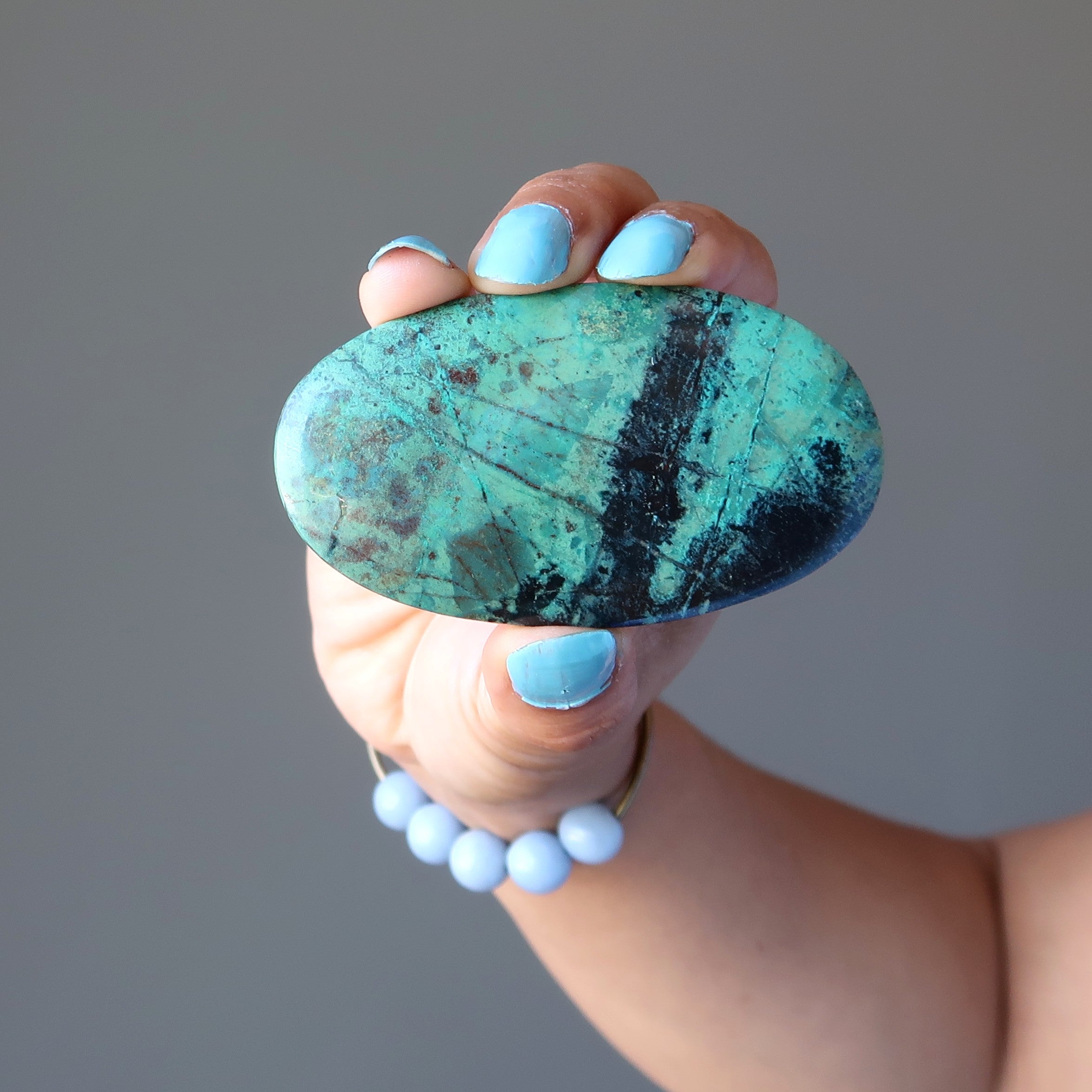 Chrysocolla Grid Crystal Sonora Mirror Stone