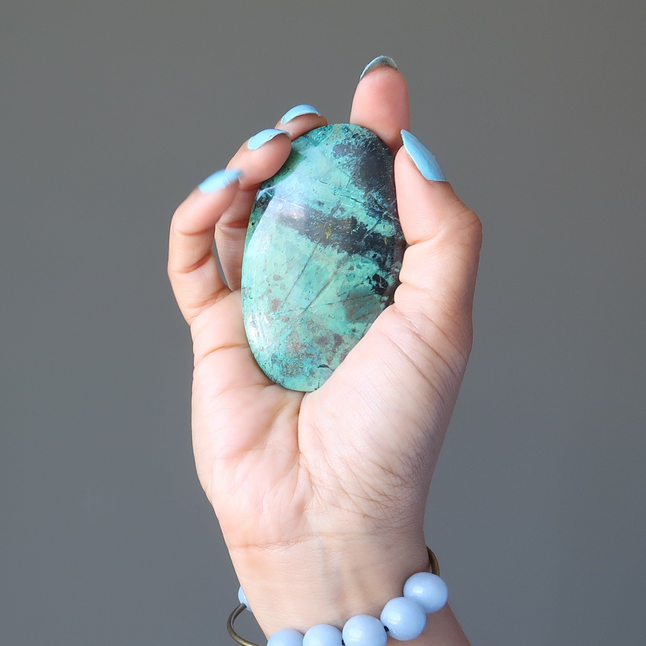 Chrysocolla Grid Crystal Sonora Mirror Stone