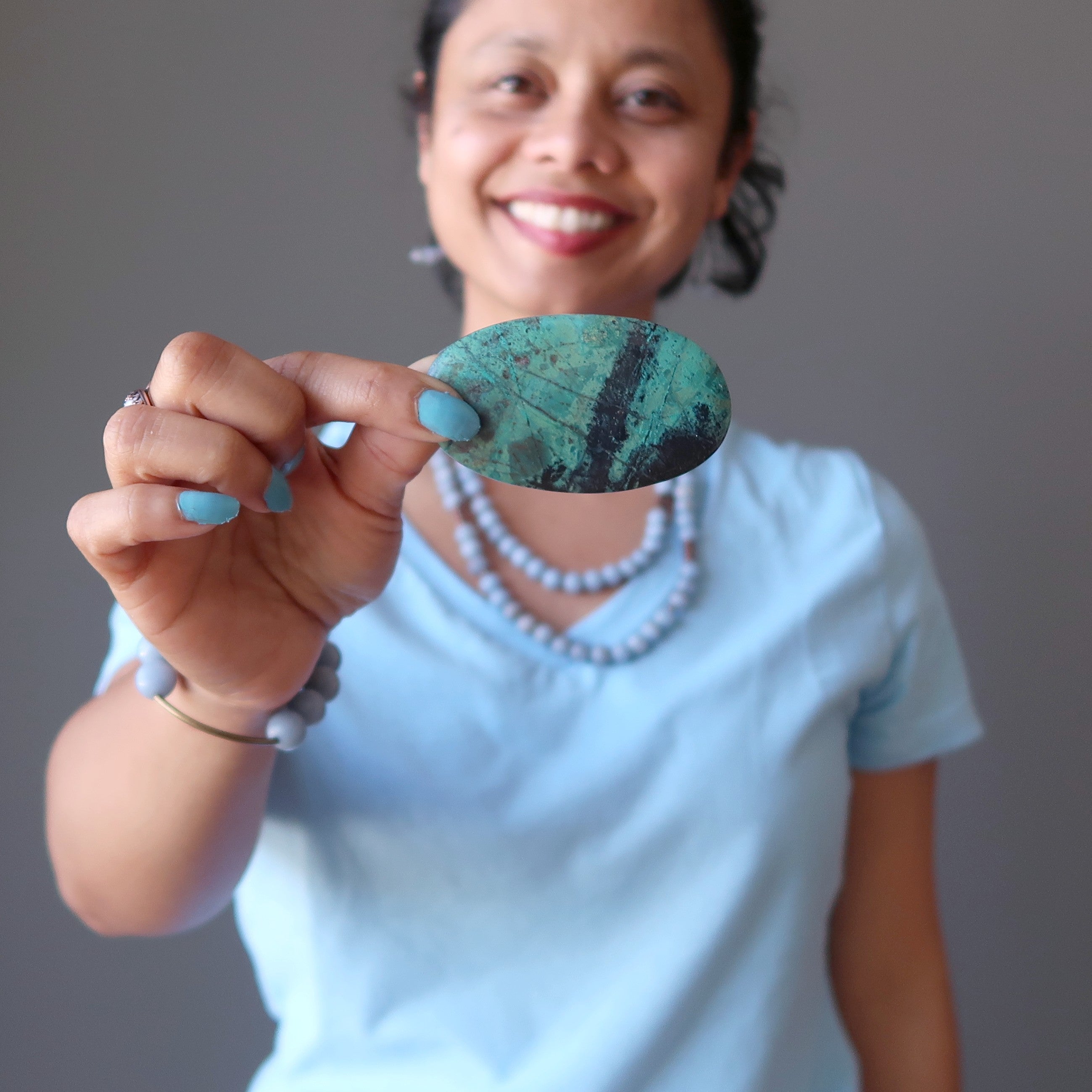 Chrysocolla Grid Crystal Sonora Mirror Stone