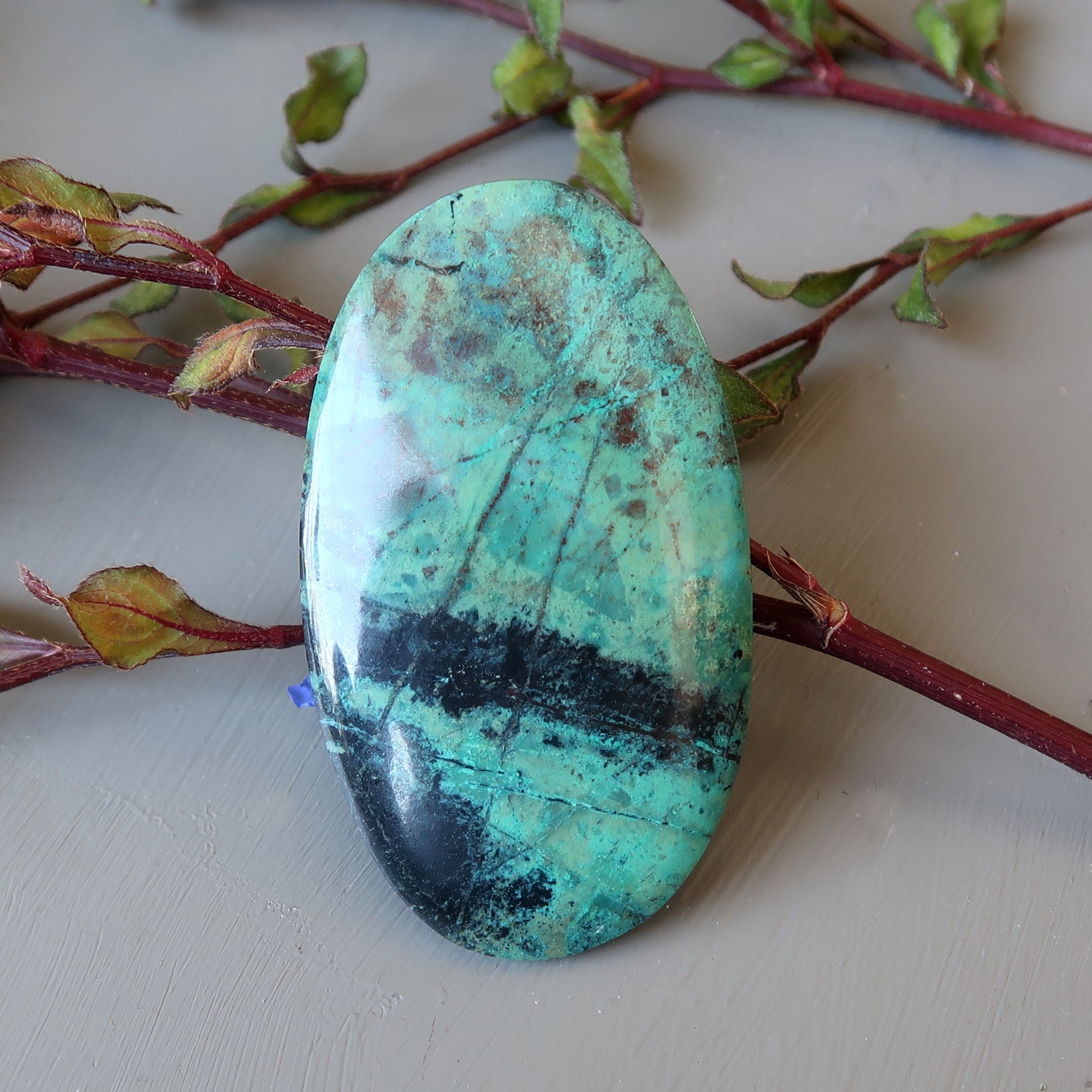 Chrysocolla Grid Crystal Sonora Mirror Stone
