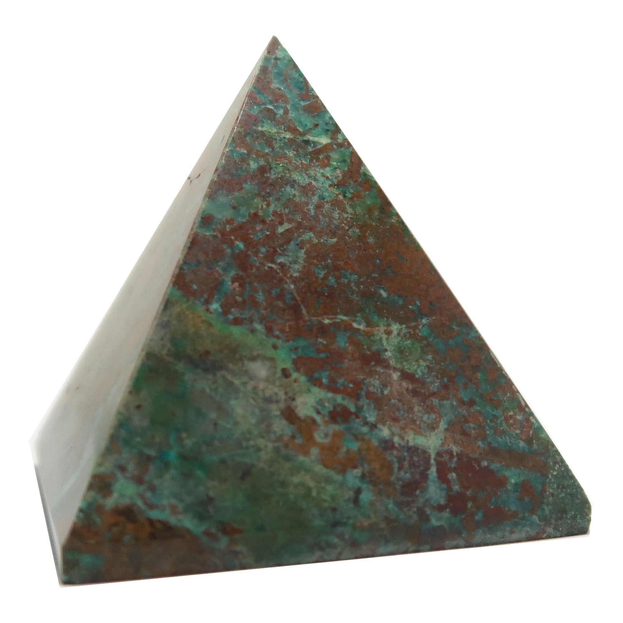 Pyramide Chrysocolle Amour Coloré Bleu Vert Rouge Cuprite Cristal