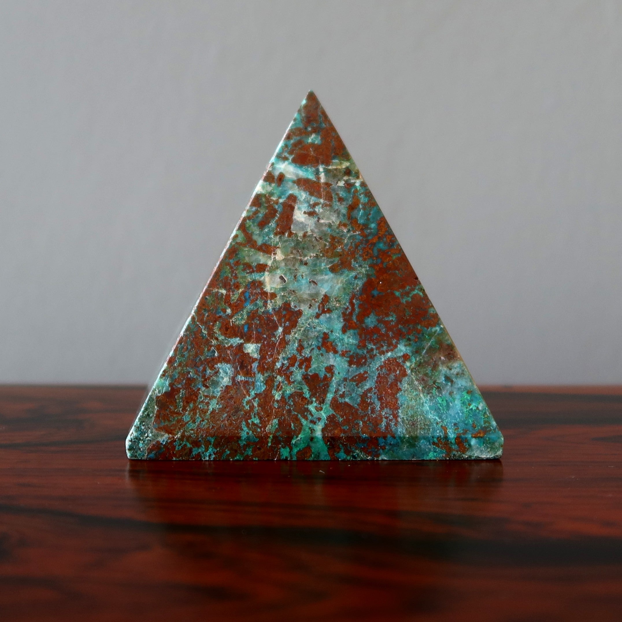 Pyramide Chrysocolle Amour Coloré Bleu Vert Rouge Cuprite Cristal