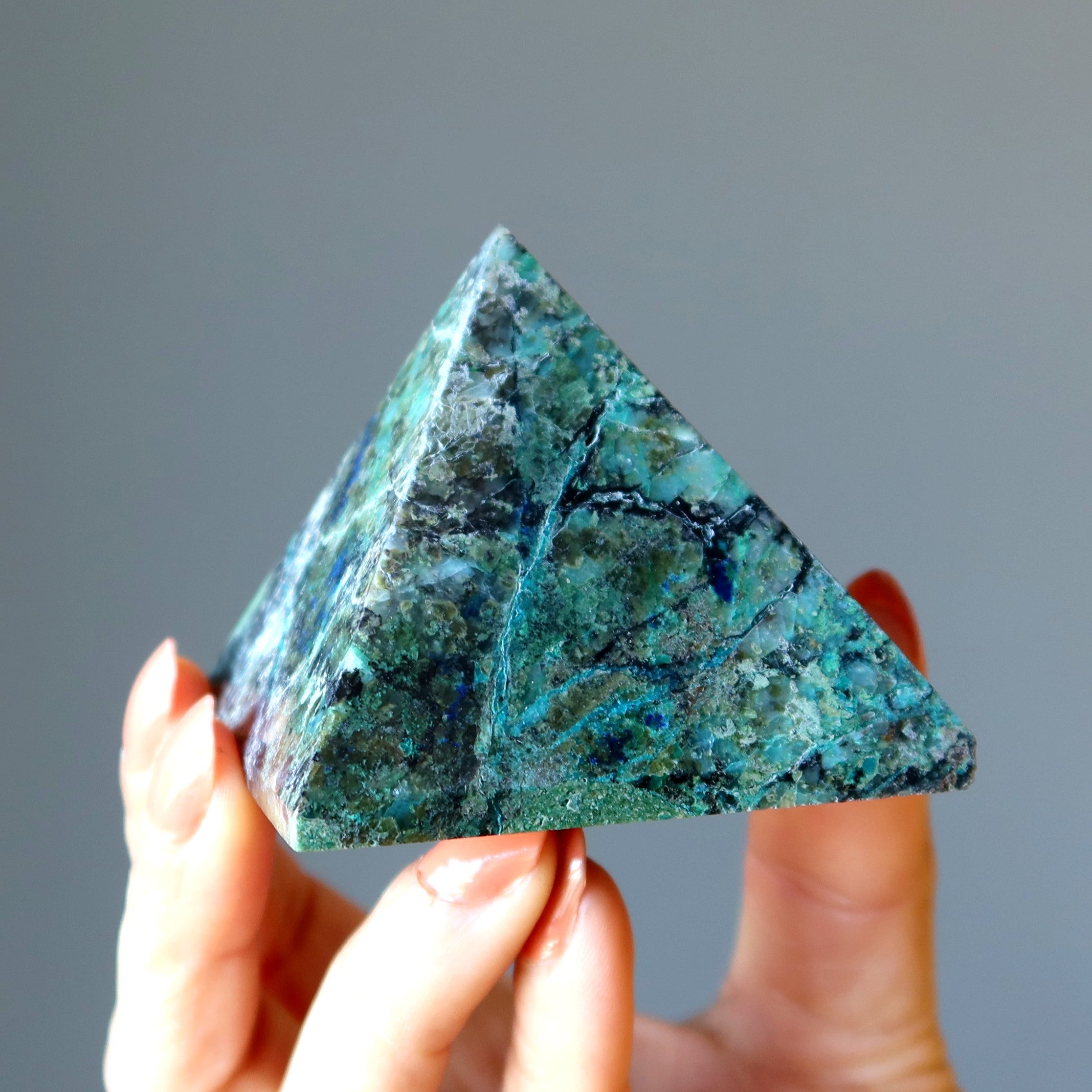 Chrysocolla Pyramid Secrets of Earth and Spirit Blue Green Stone