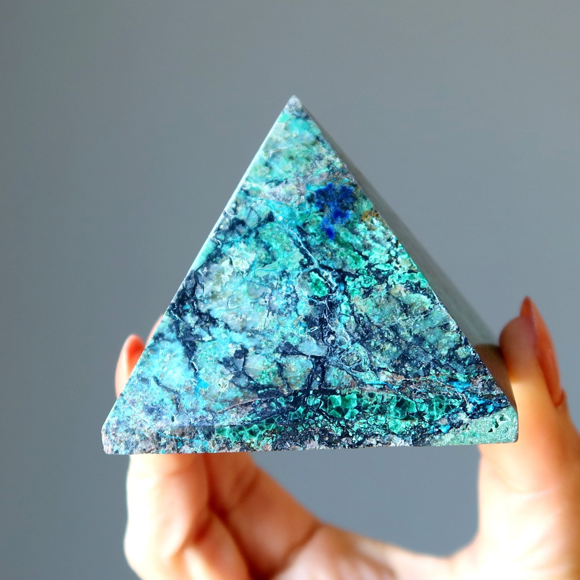 Chrysocolla Pyramid Secrets of Earth and Spirit Blue Green Stone