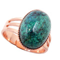 Chrysocolla Ring Sassy Gemstone Copper Adjustable