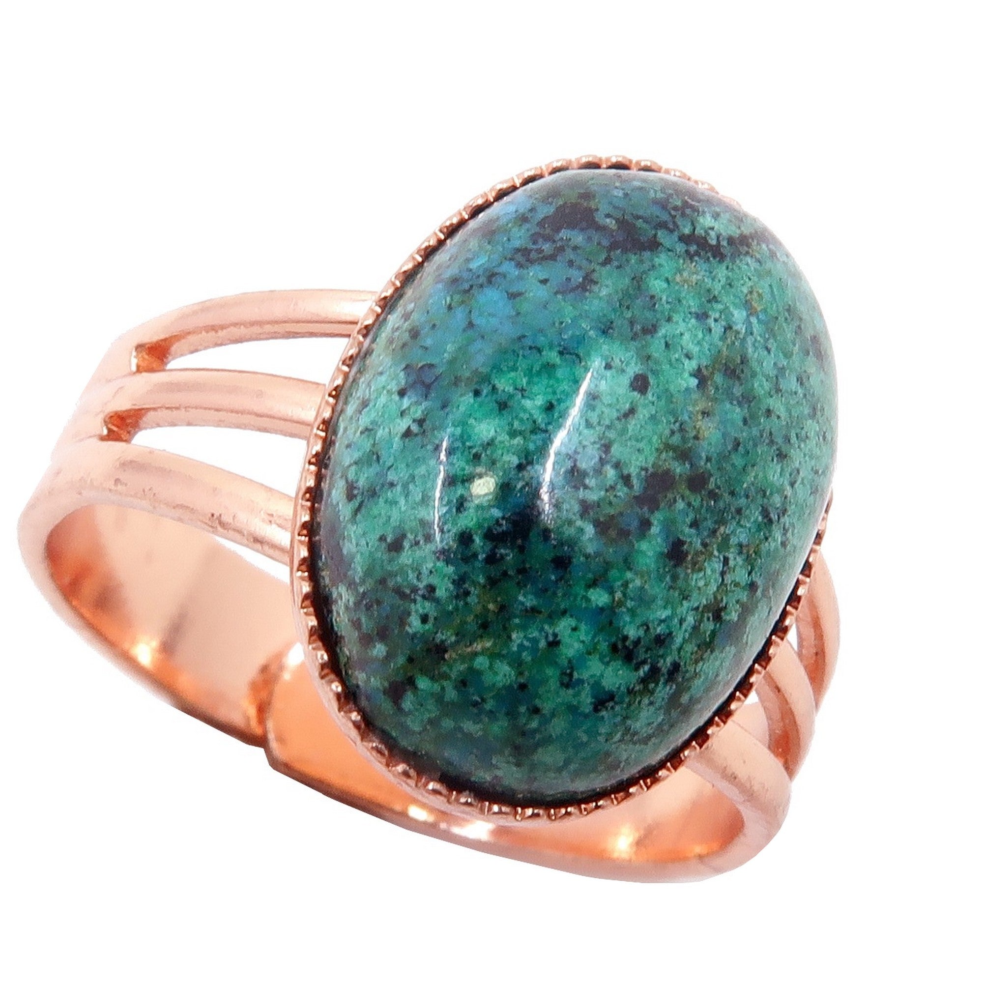 Chrysocolla Ring Sassy Gemstone Copper Adjustable