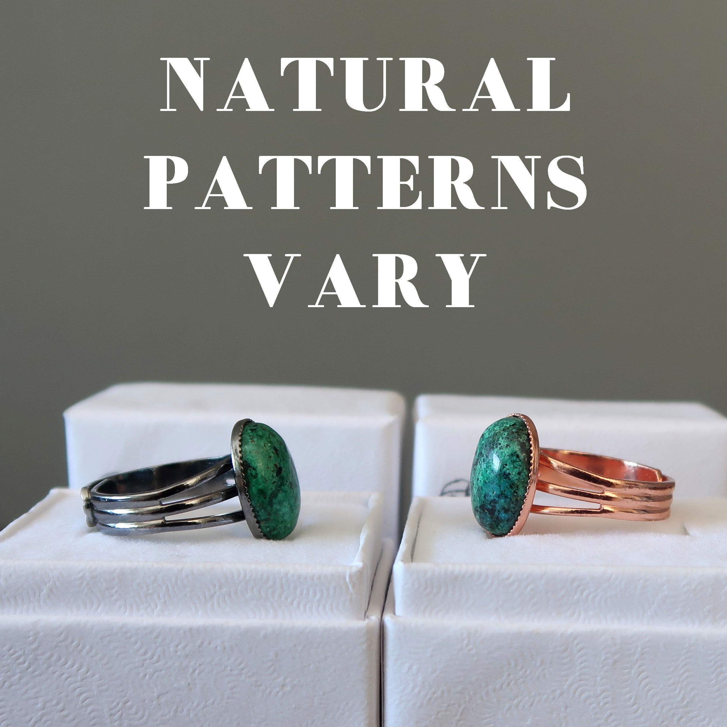 Chrysocolla Ring Sassy Gemstone Copper Adjustable