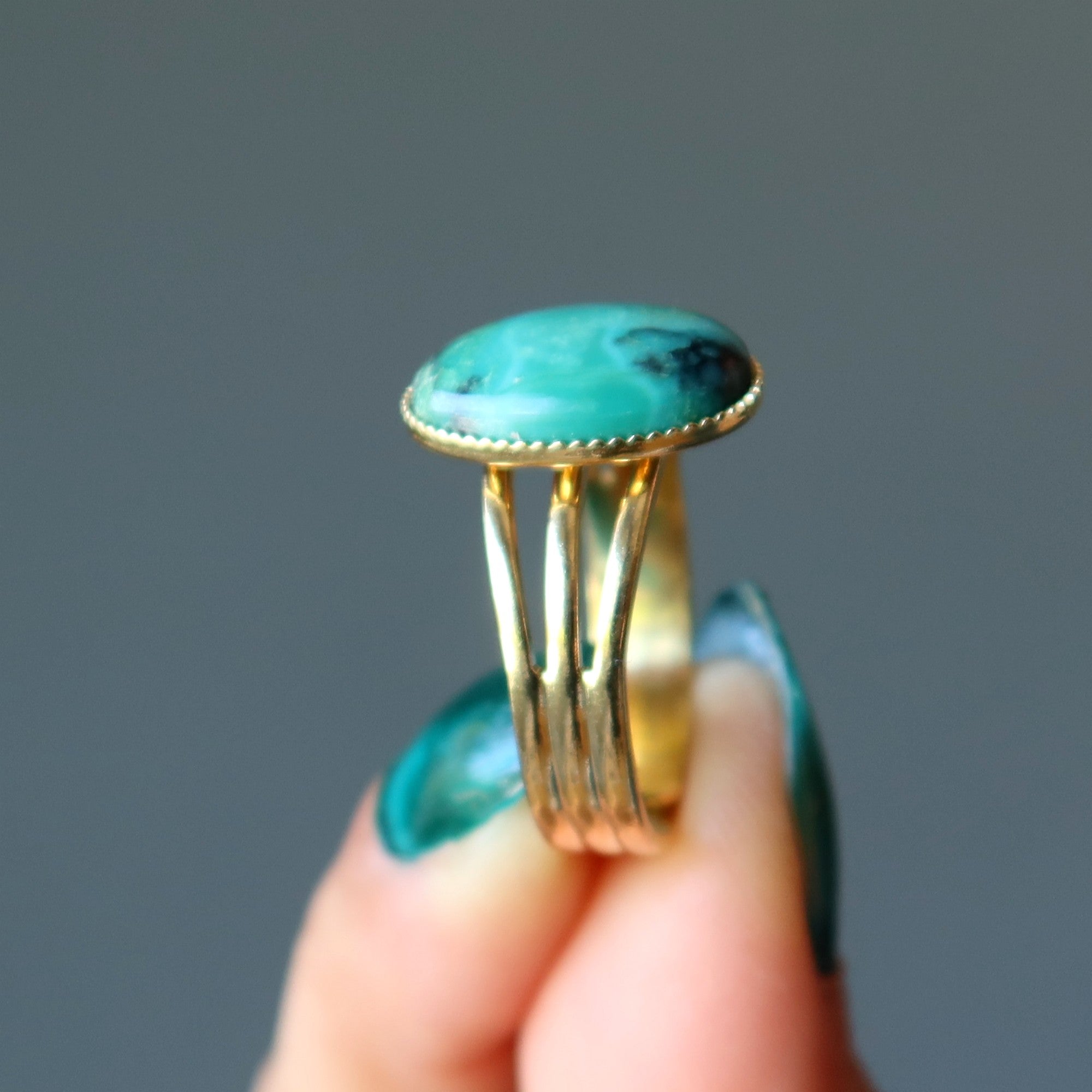 Bague Chrysocolle Bijou de Junon Or Ajustable