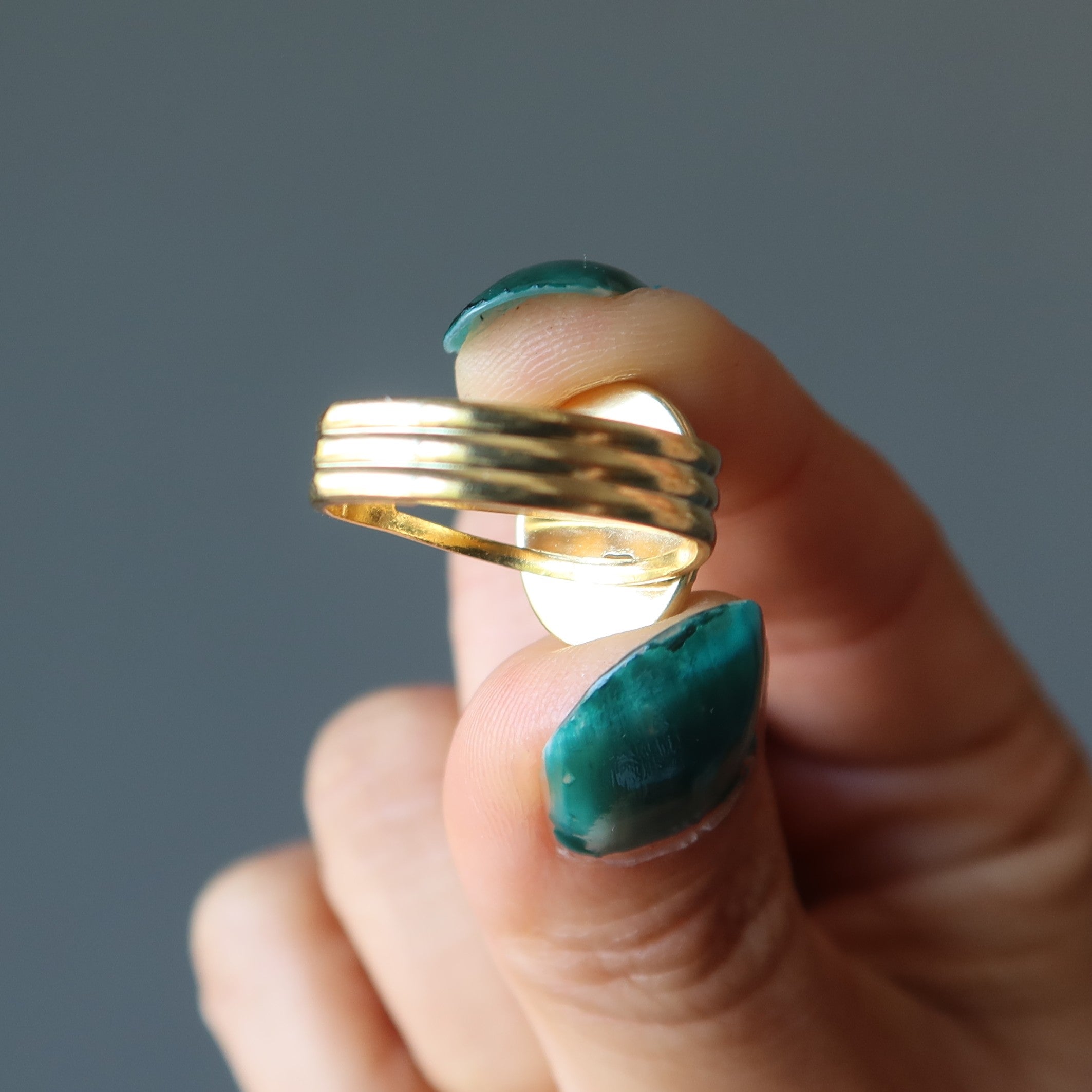 Bague Chrysocolle Bijou de Junon Or Ajustable