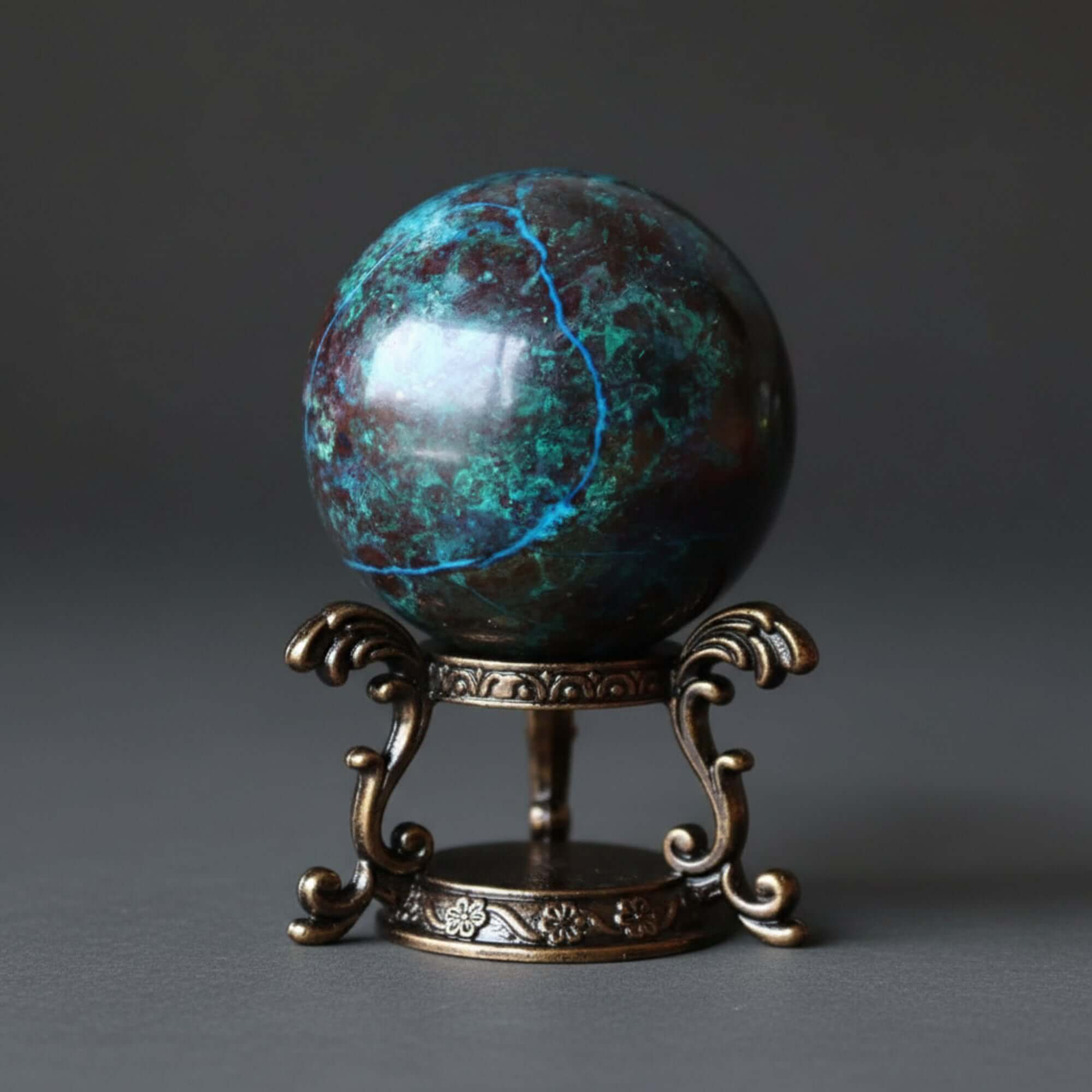 Sphère de Chrysocolle Boule de Cristal Connexion à la Terre