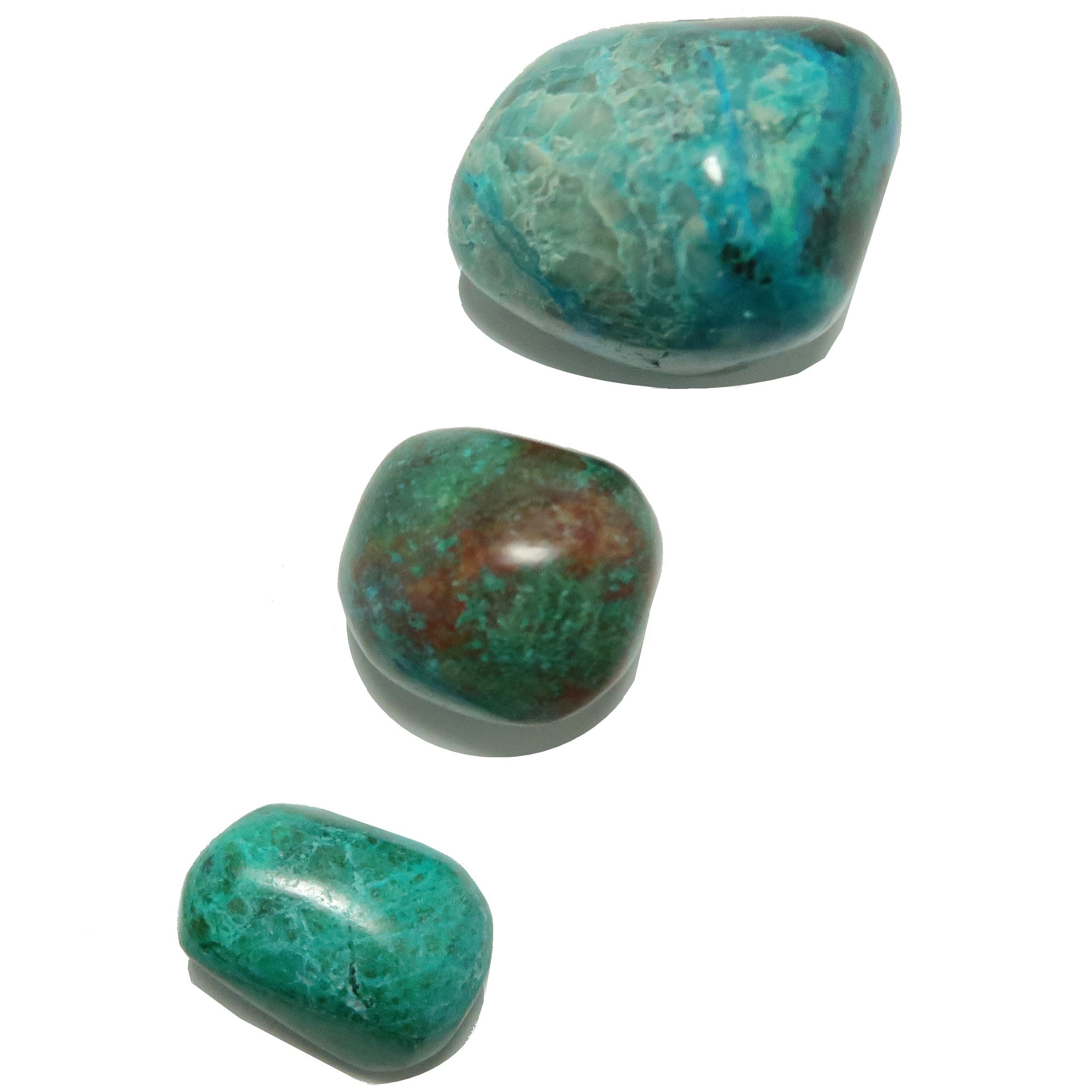 Chrysokoll Trommelstein Bonbon Blaugrün