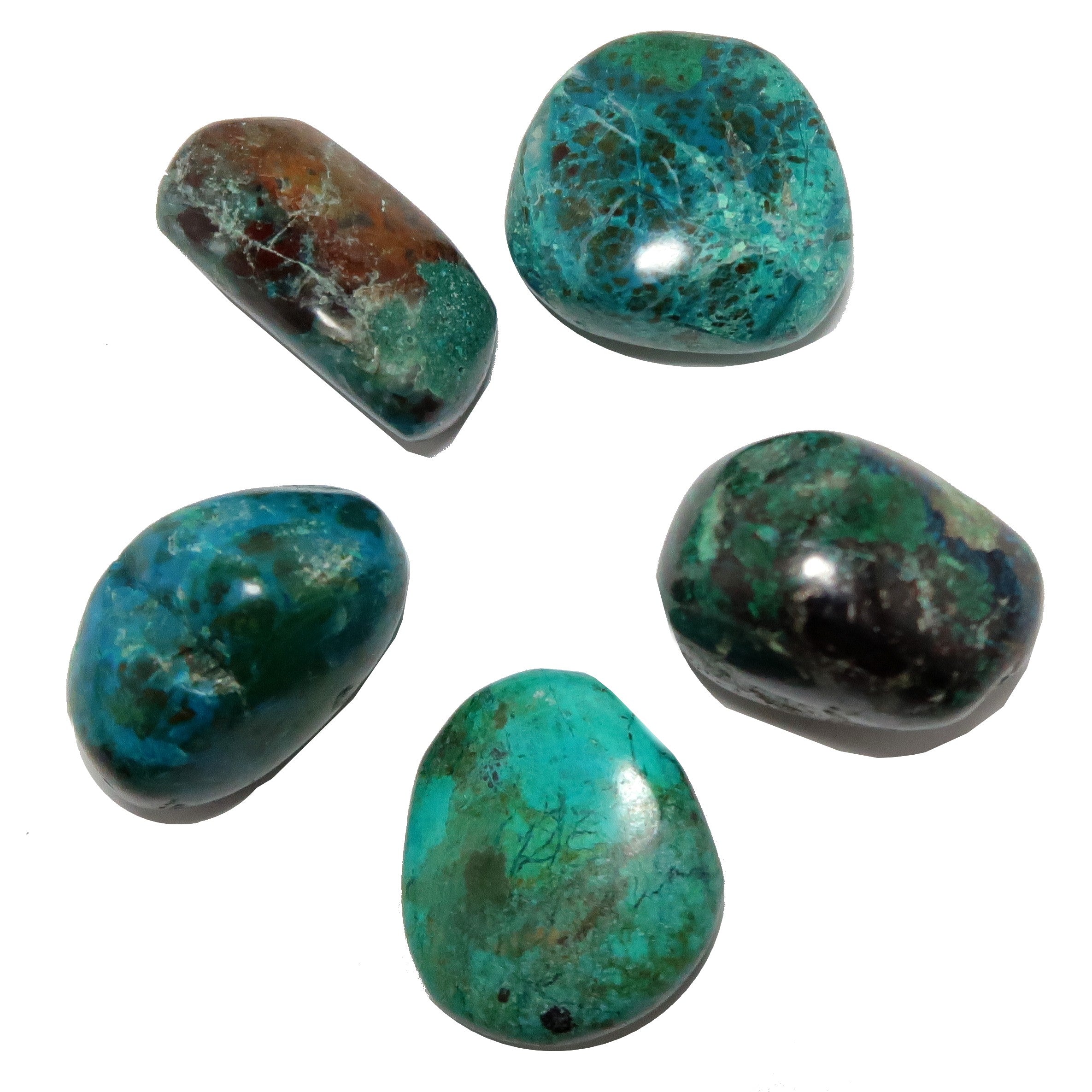 Chrysokoll Trommelstein Bonbon Blaugrün