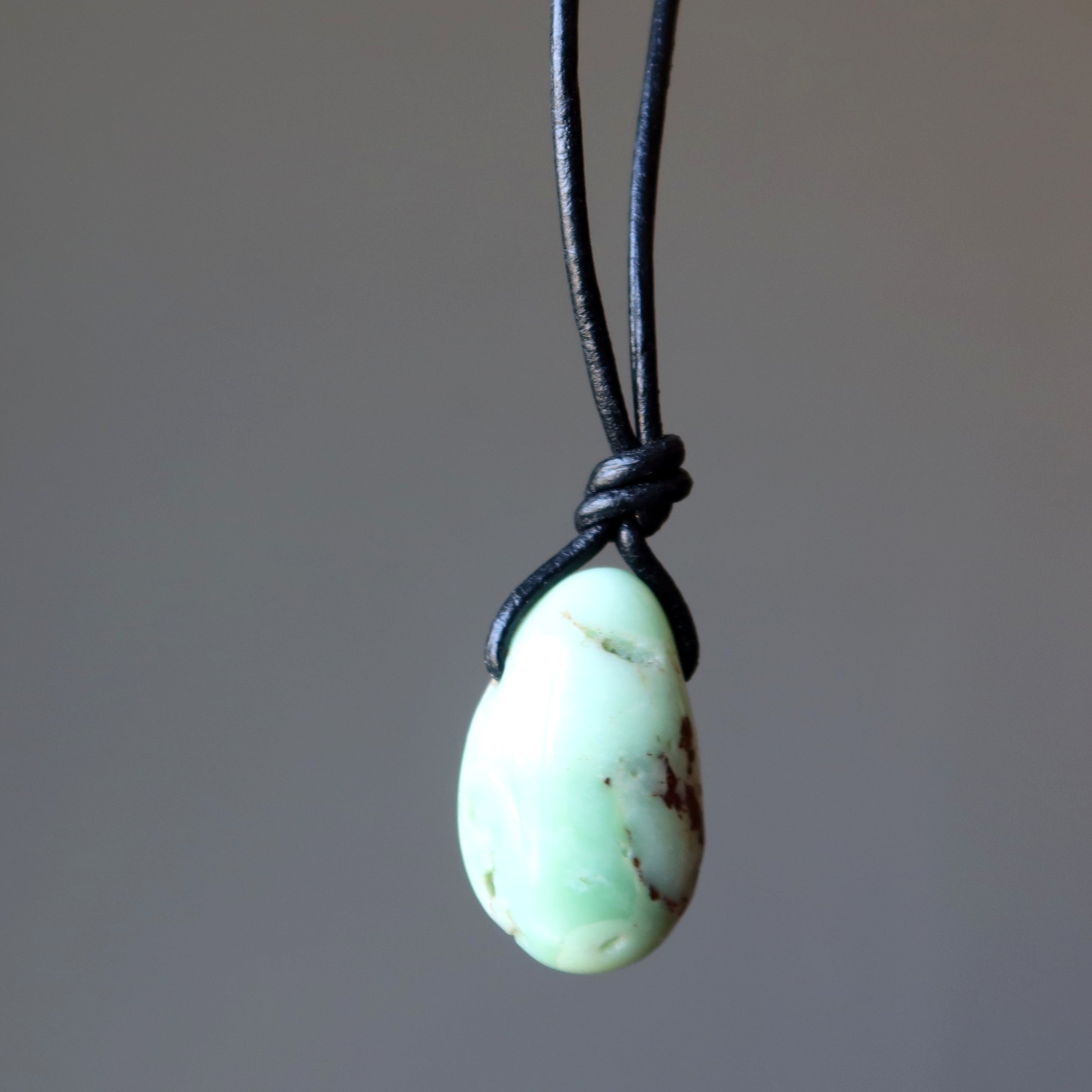Chrysoprase Necklace Prayers and Praises Leather