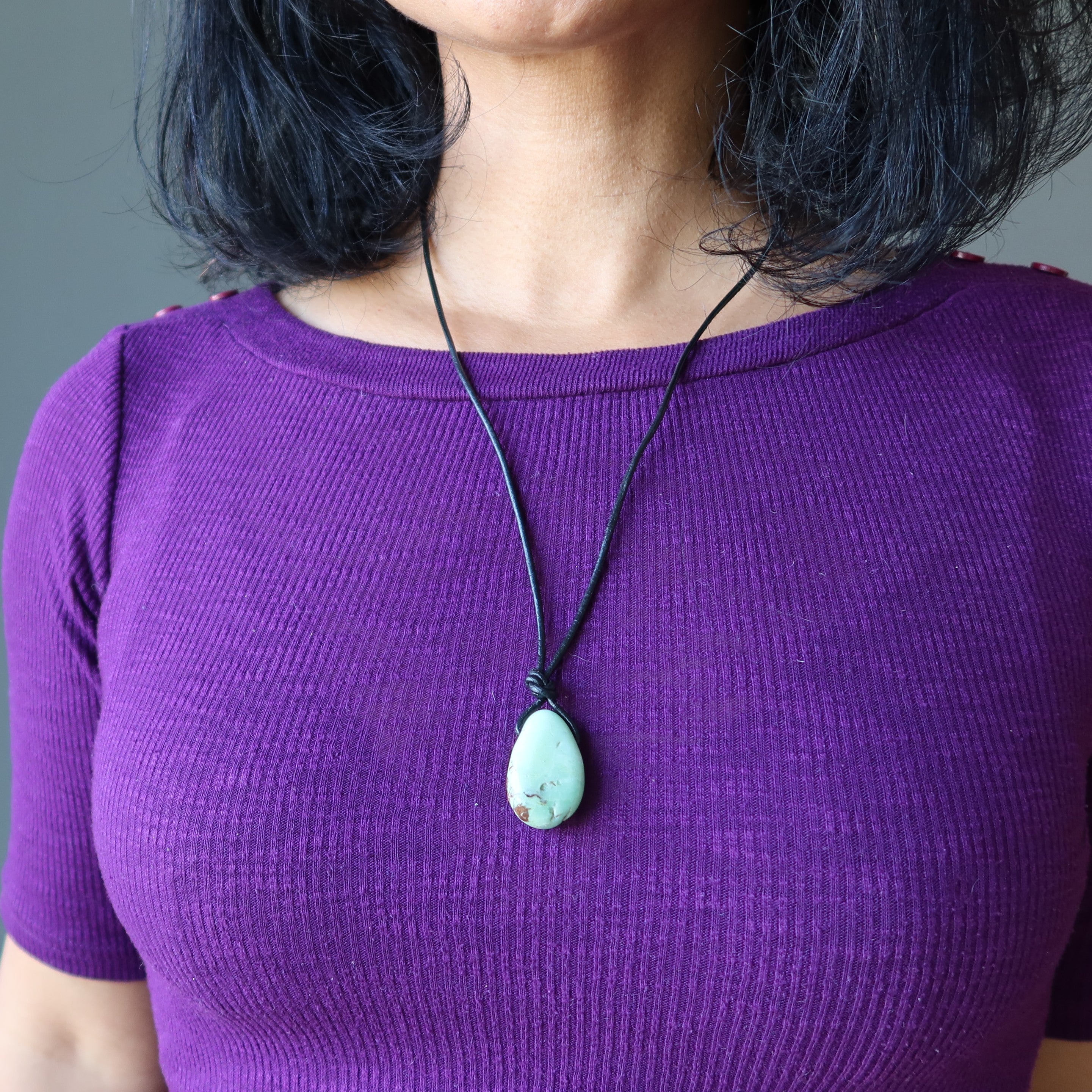 Chrysoprase Necklace Prayers and Praises Leather