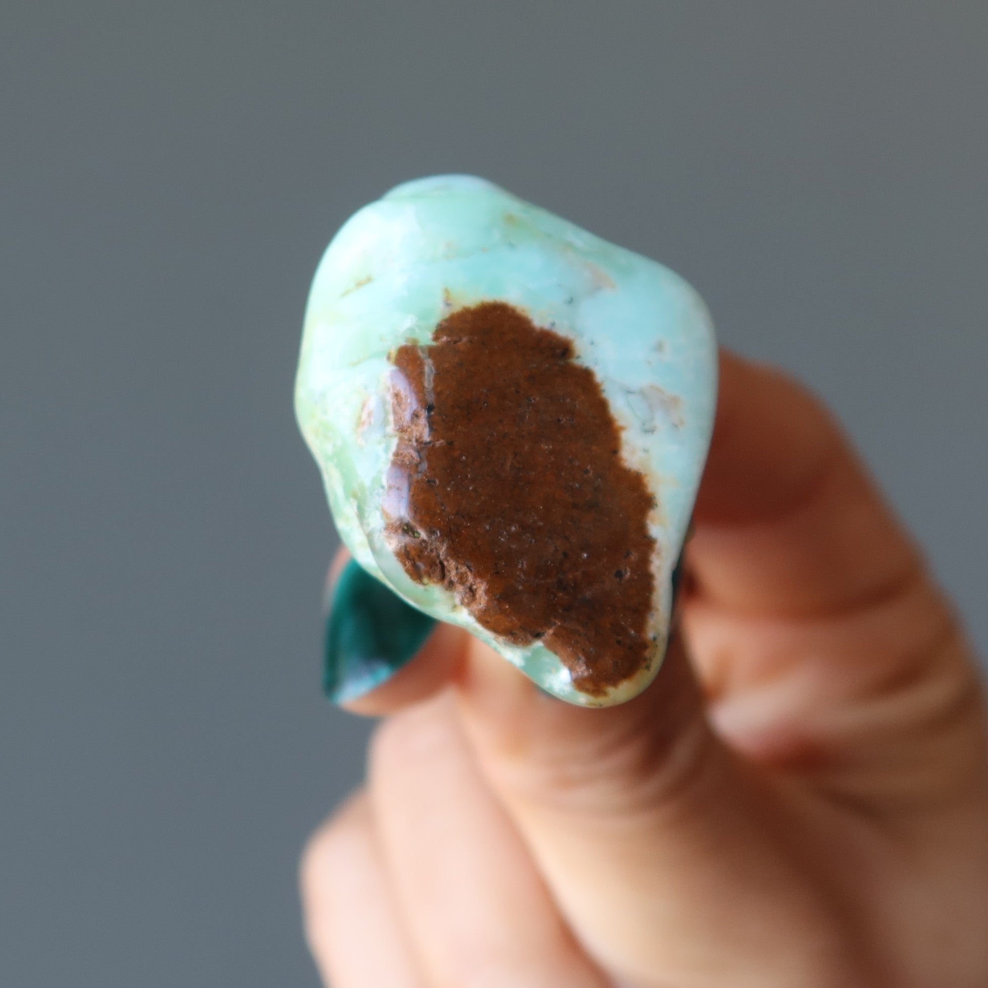 Chrysoprase Ring Big Chunk Antiqued Bronze Adjustable