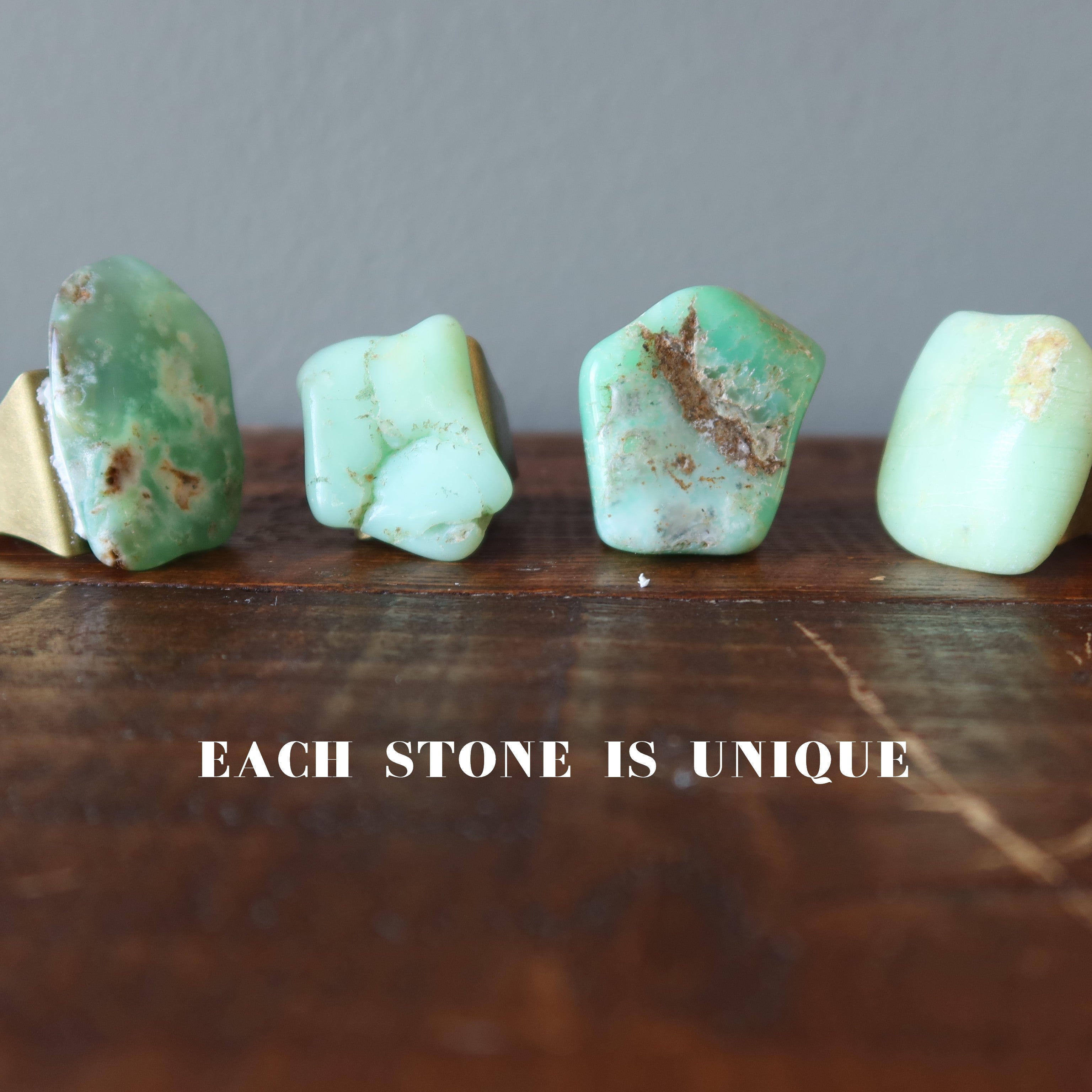 Chrysoprase Ring Big Chunk Antiqued Bronze Adjustable