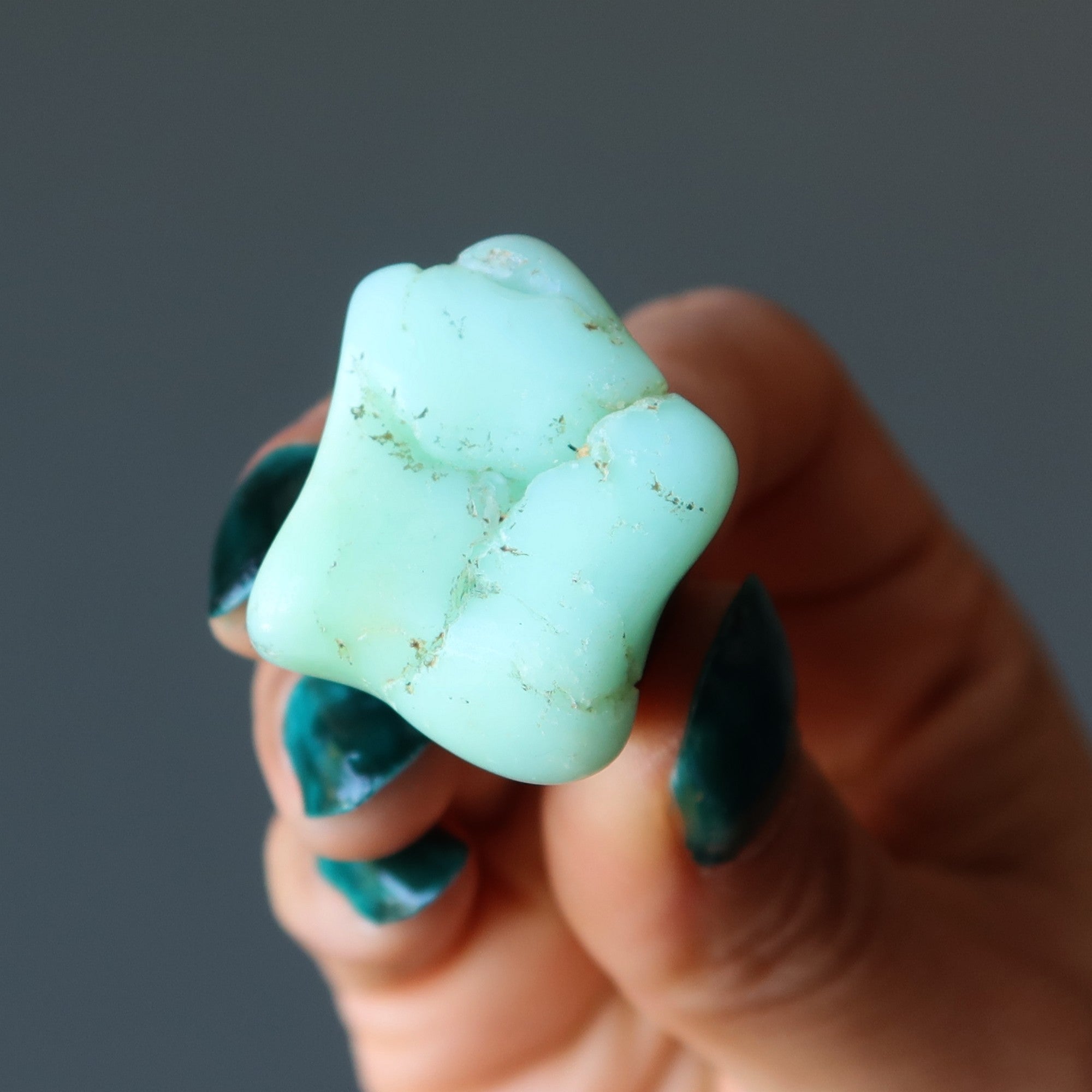 Chrysoprase Ring Big Chunk Antiqued Bronze Adjustable