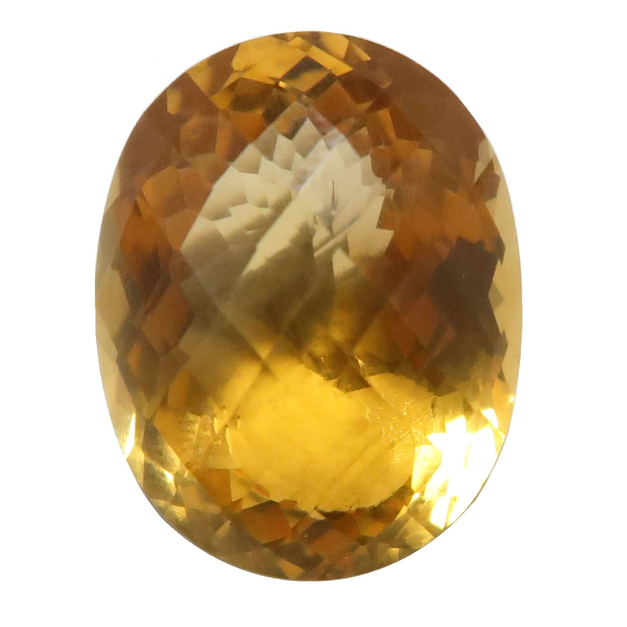 Grille de poche en citrine - Cristal ovale facetté - Bijou de l'argent