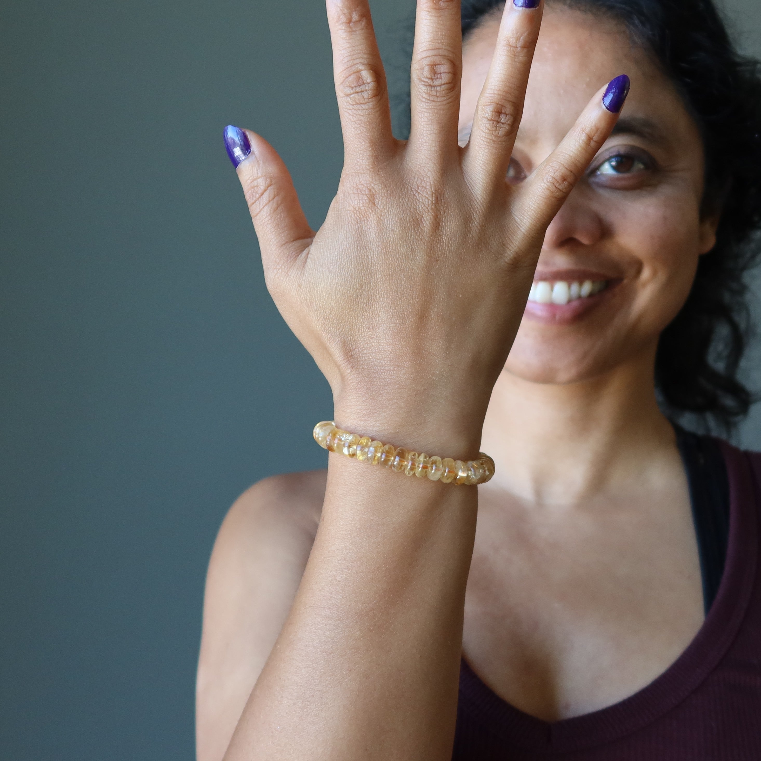 Citrin-Armband Honig-Rondelle Edelstein des Überflusses