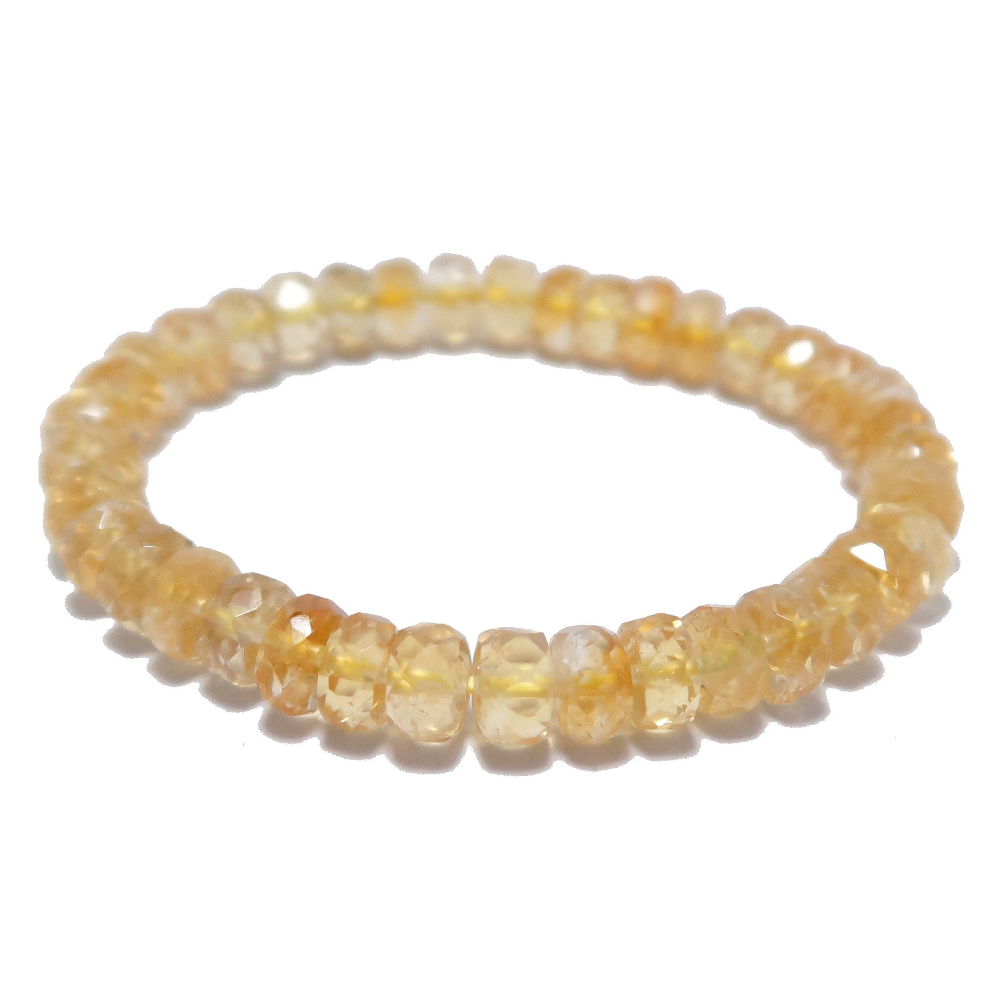 Bracelet en Citrine Pierre Jaune Facettée Porte-bonheur
