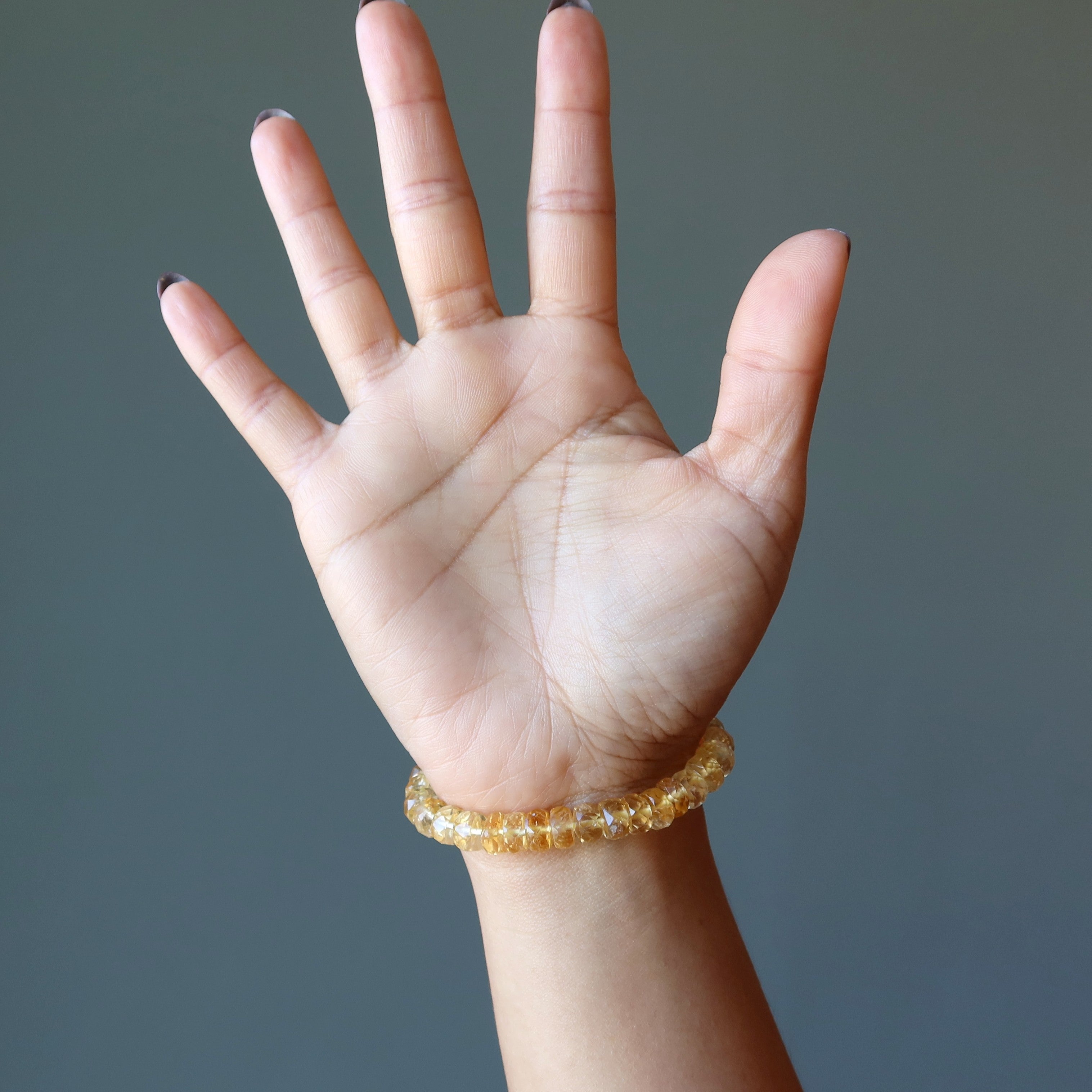Bracelet en Citrine Pierre Jaune Facettée Porte-bonheur
