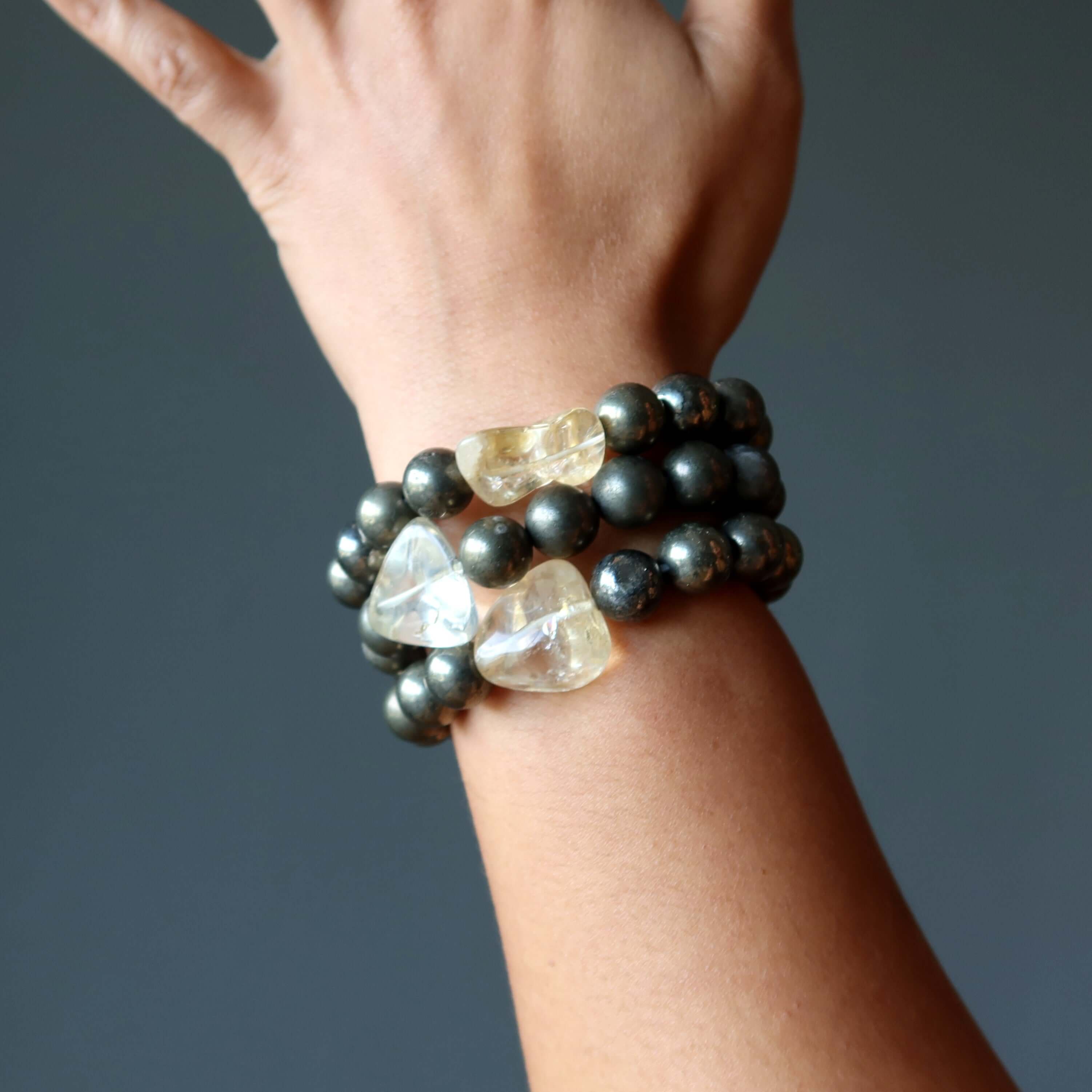 Pyrite Bracelet Citrine Gold Nugget Jackpot Stones