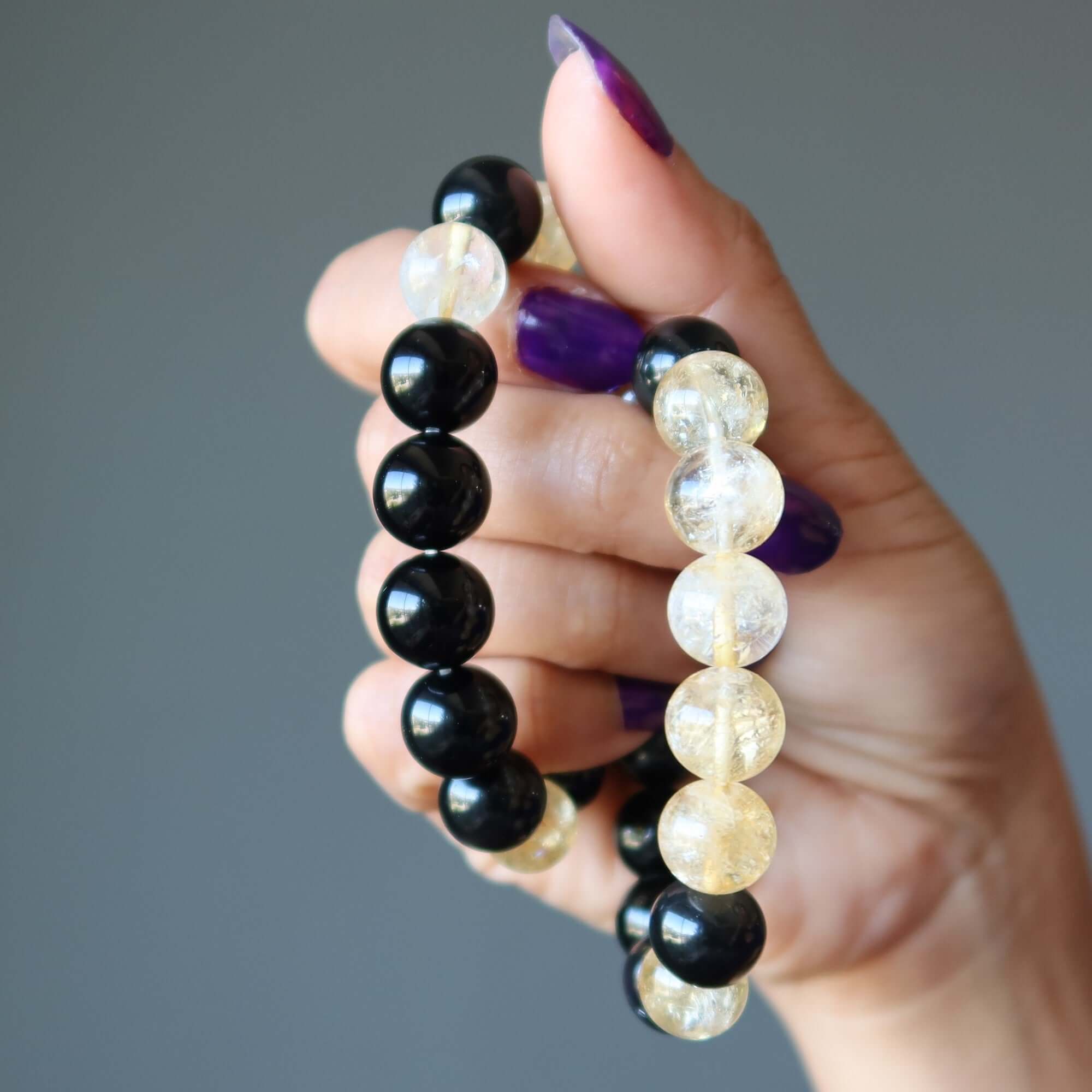 Citrine Bracelet & Rainbow Obsidian Beads Success Protection