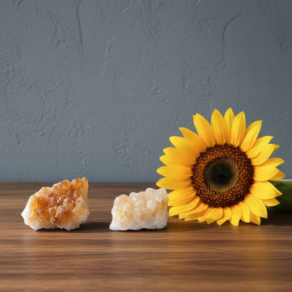 Citrine Cluster Yellow Sparkle Sun-Kissed Prosperity Crystal