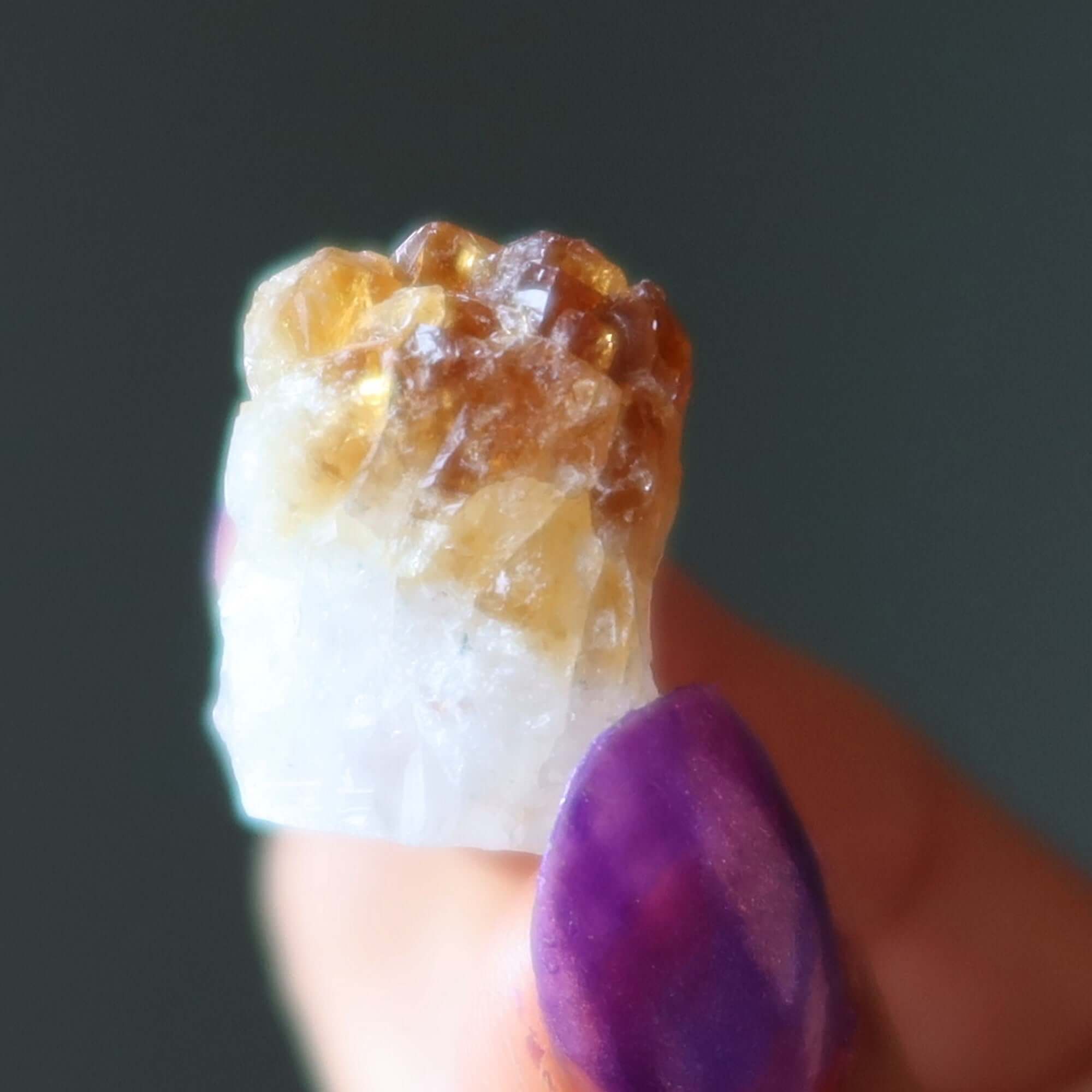 Citrine en grappe Douce pierre de vie d'érable