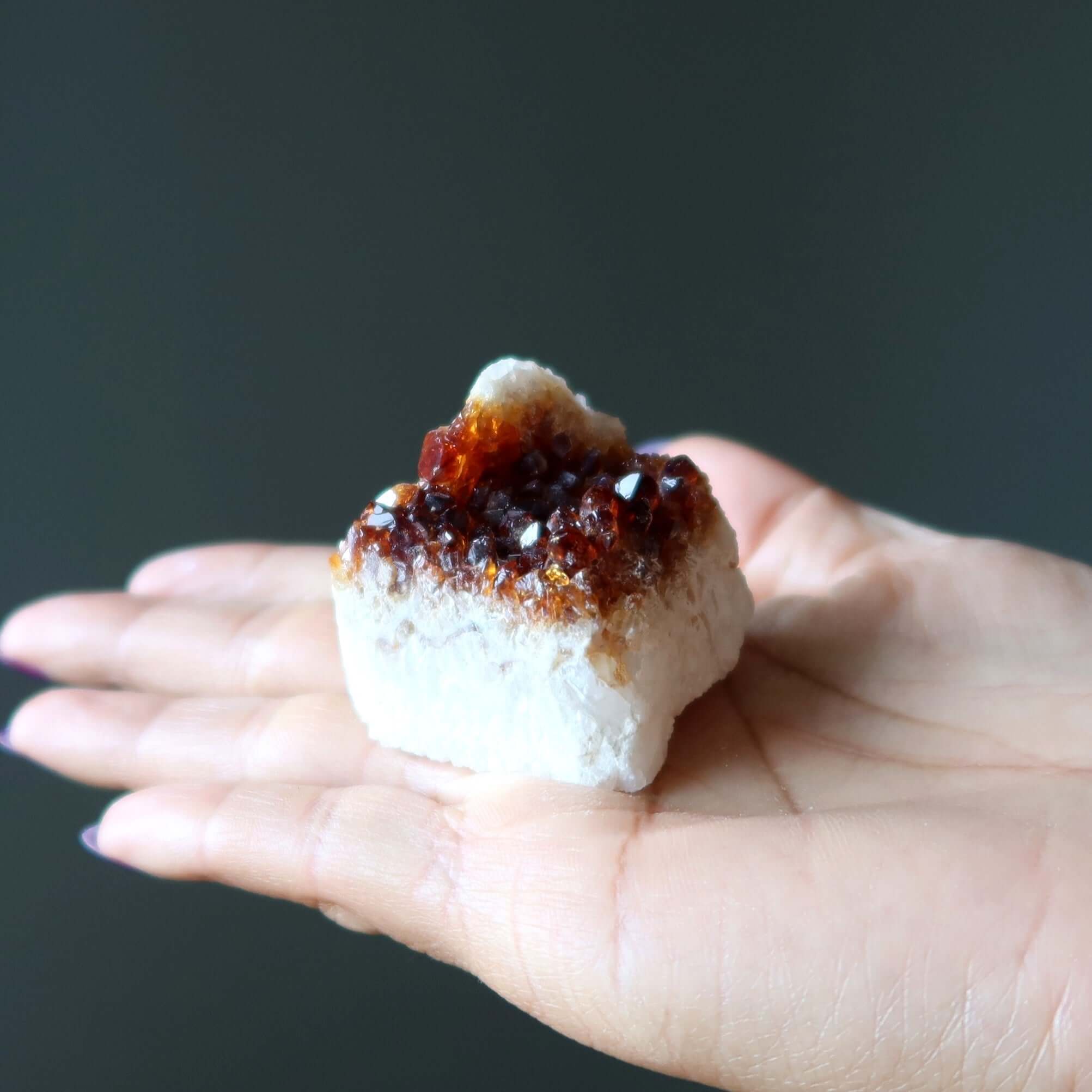 Citrine en grappe Douce pierre de vie d'érable