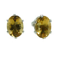 Boucles d'oreilles clous en citrine jaune soleil en argent sterling