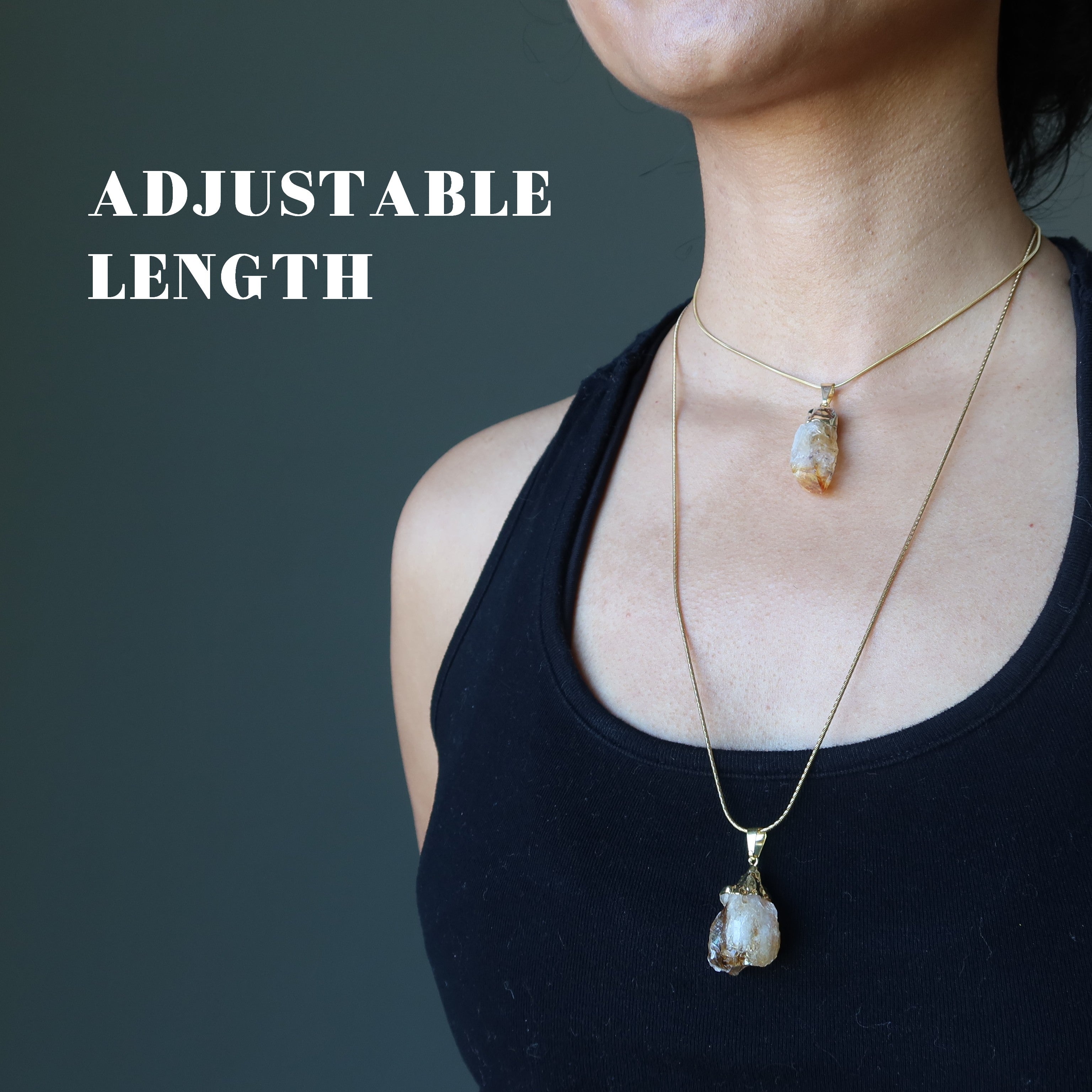 Citrine Necklace Prosperity Raw Gemstone Gold