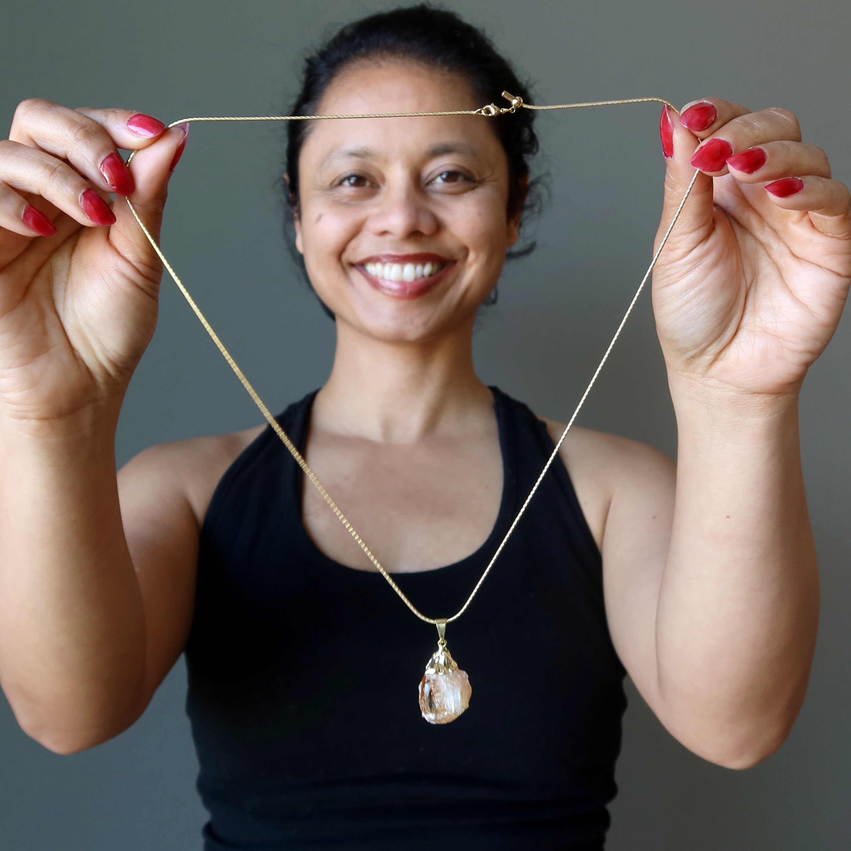 Citrine Necklace Prosperity Raw Gemstone Gold