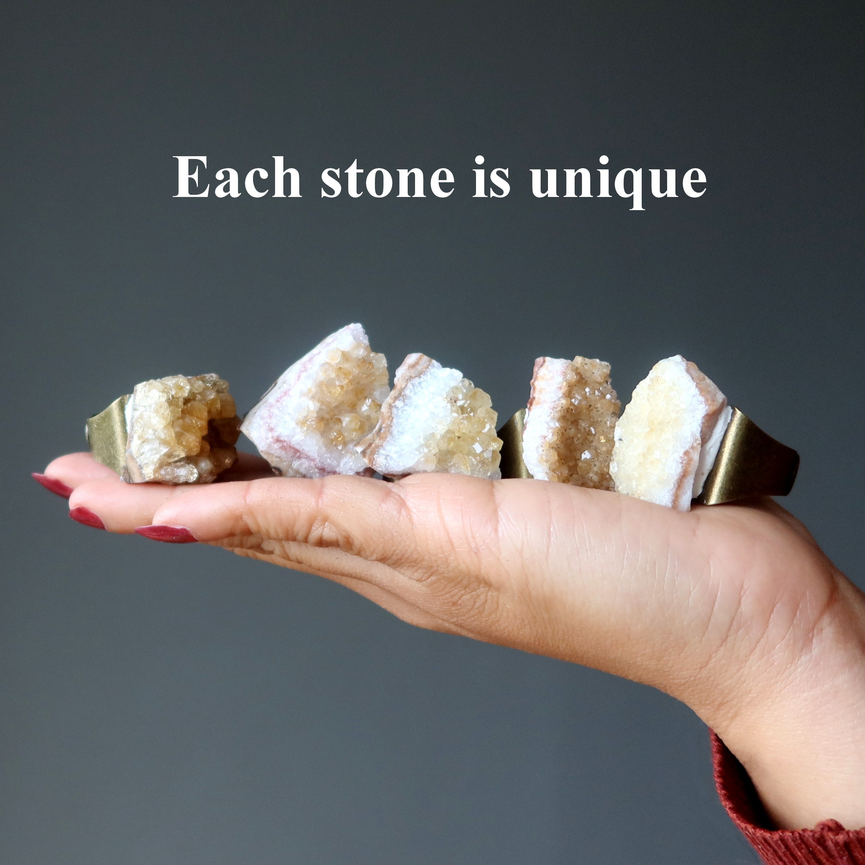 Citrine Ring Rich Geode Antiqued Bronze Adjustable