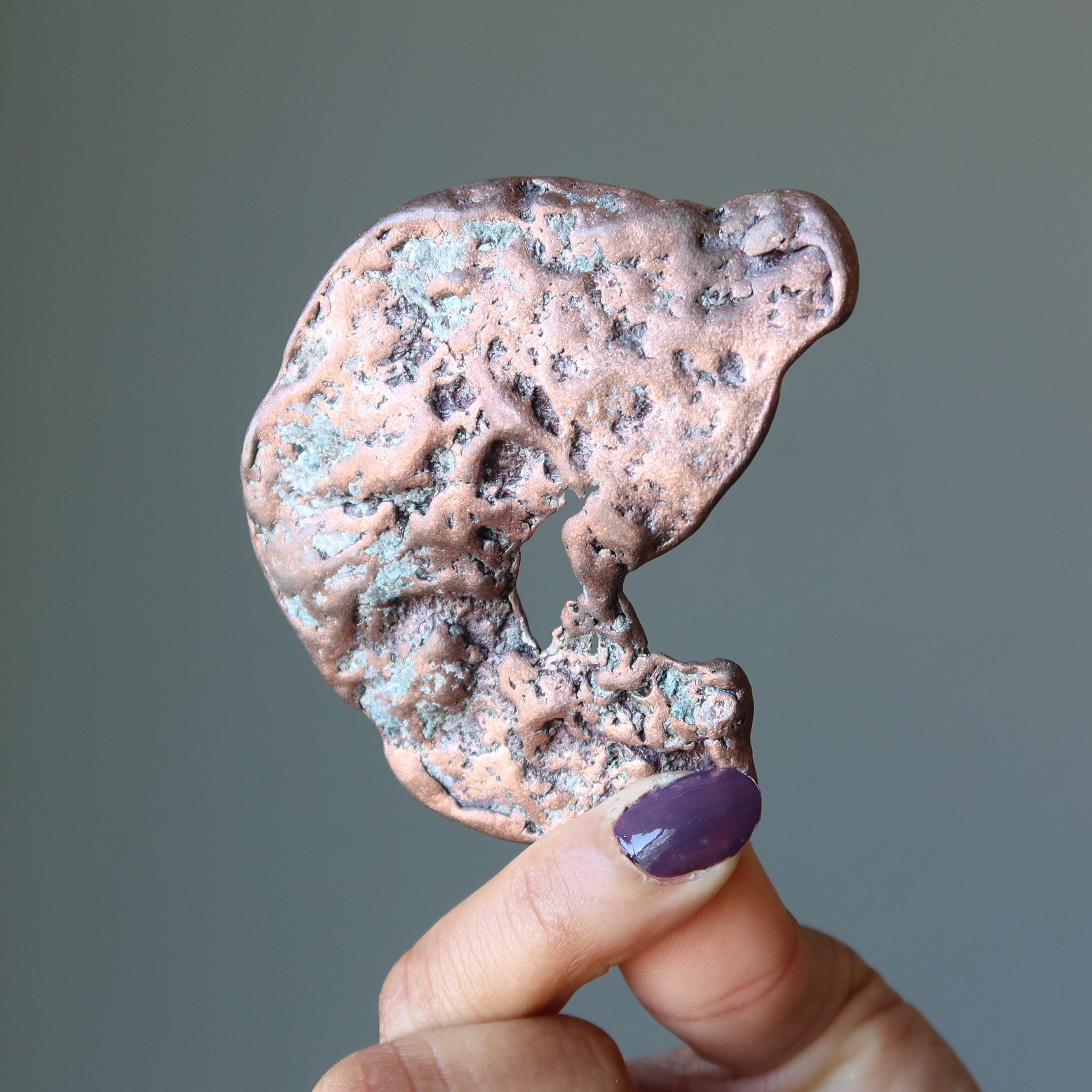 Copper Raw Crystal Dolphin Moon Natural Metal