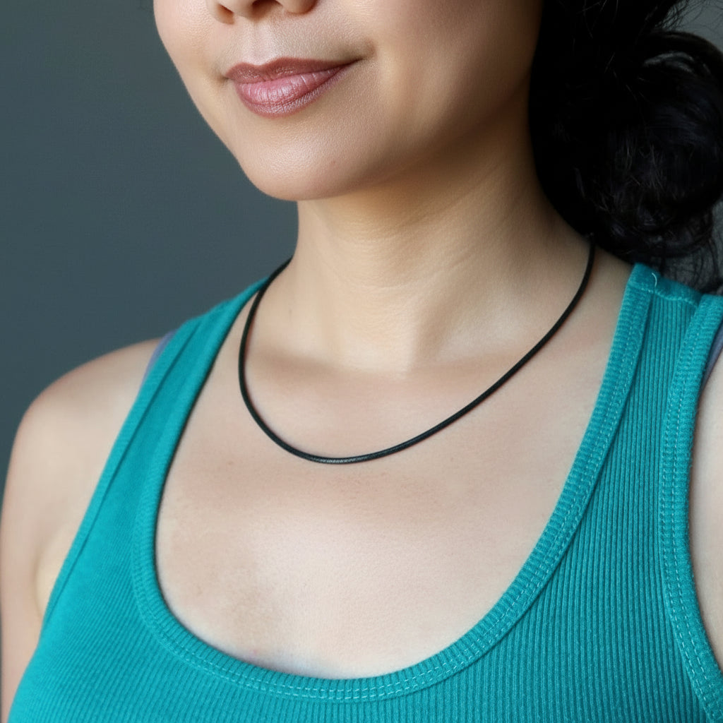 Collier cordon en coton Chaîne noire simplement élégante
