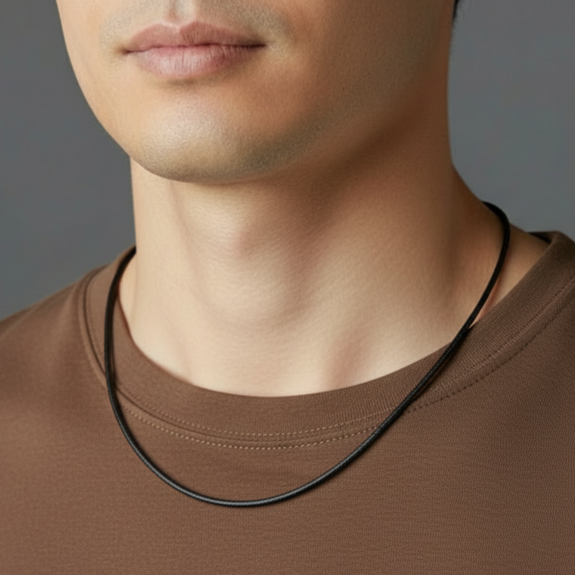 Collier cordon en coton Chaîne noire simplement élégante