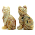 Agate Crazy Lace Cat Set Yellow Calico Stone Pair Spirit Animals
