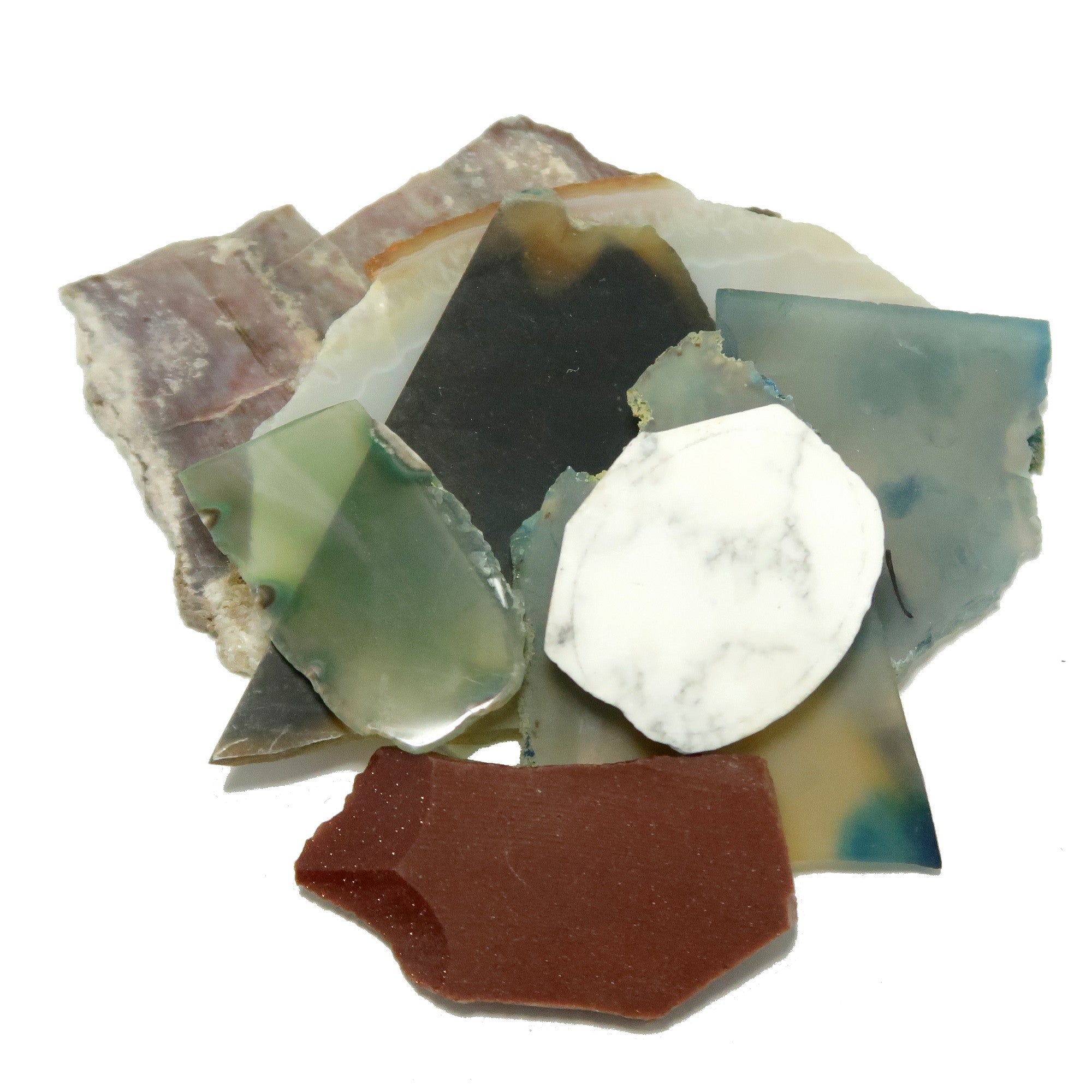 Lot de 8 dalles de lapidaire en cristal de charge